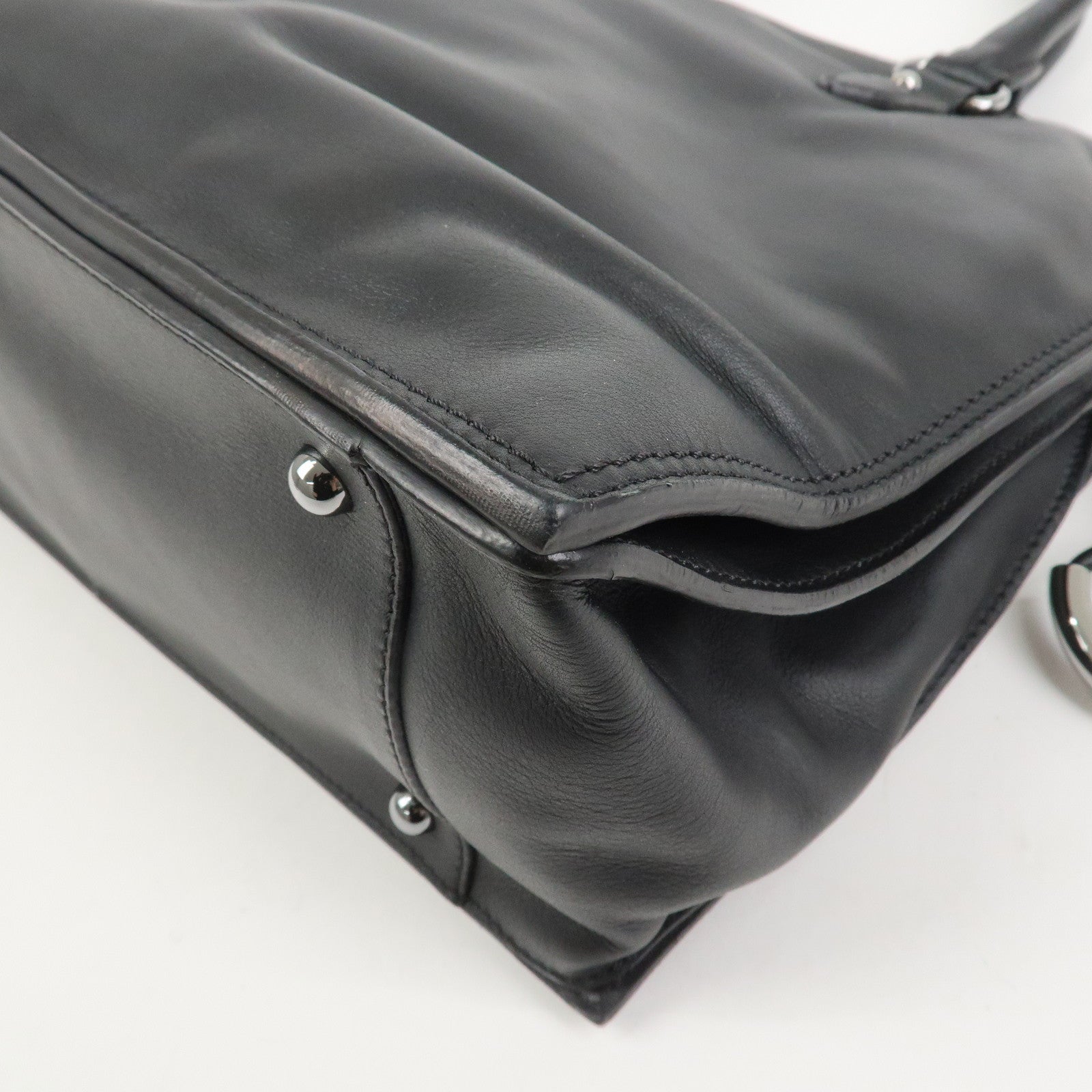 LOEWE Anagram Calf Leather Hand Bag Black