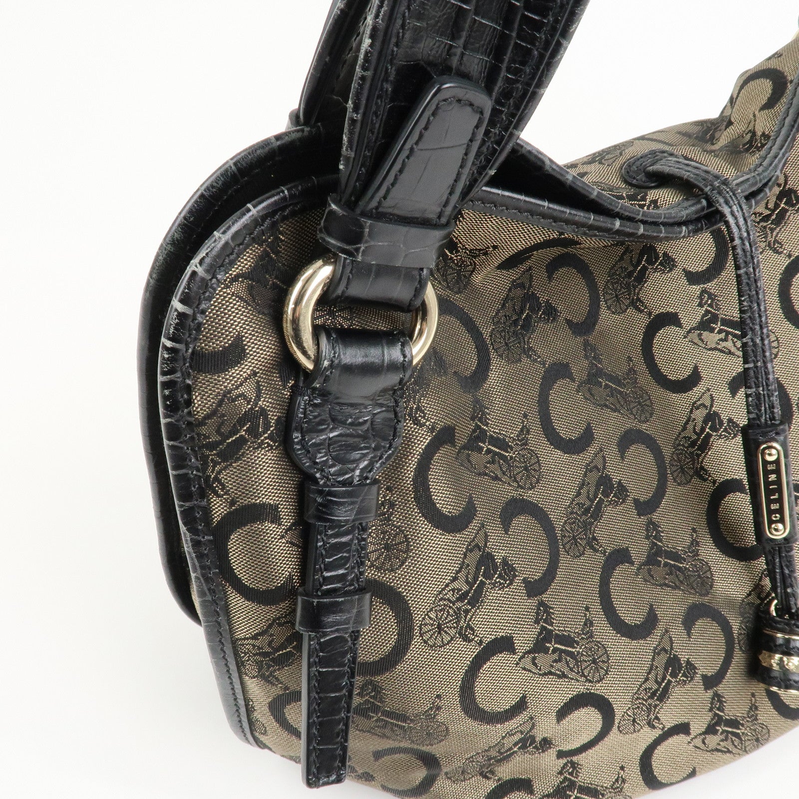 CELINE Bitter Sweet C Macadam Hand Bag Shoulder Bag Brown