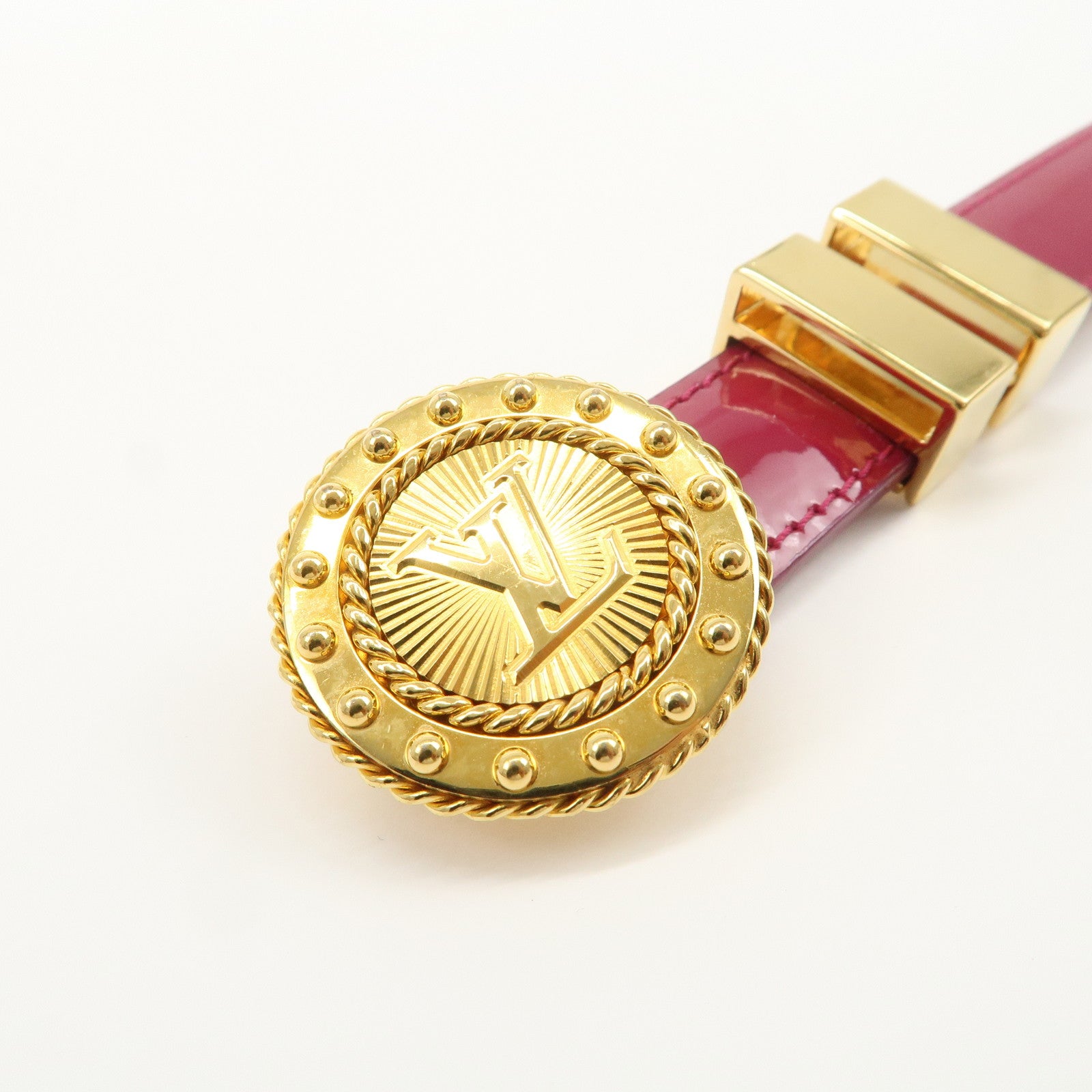 Louis Vuitton LV Stamp Vernis Leather Ceinture Belt Pink