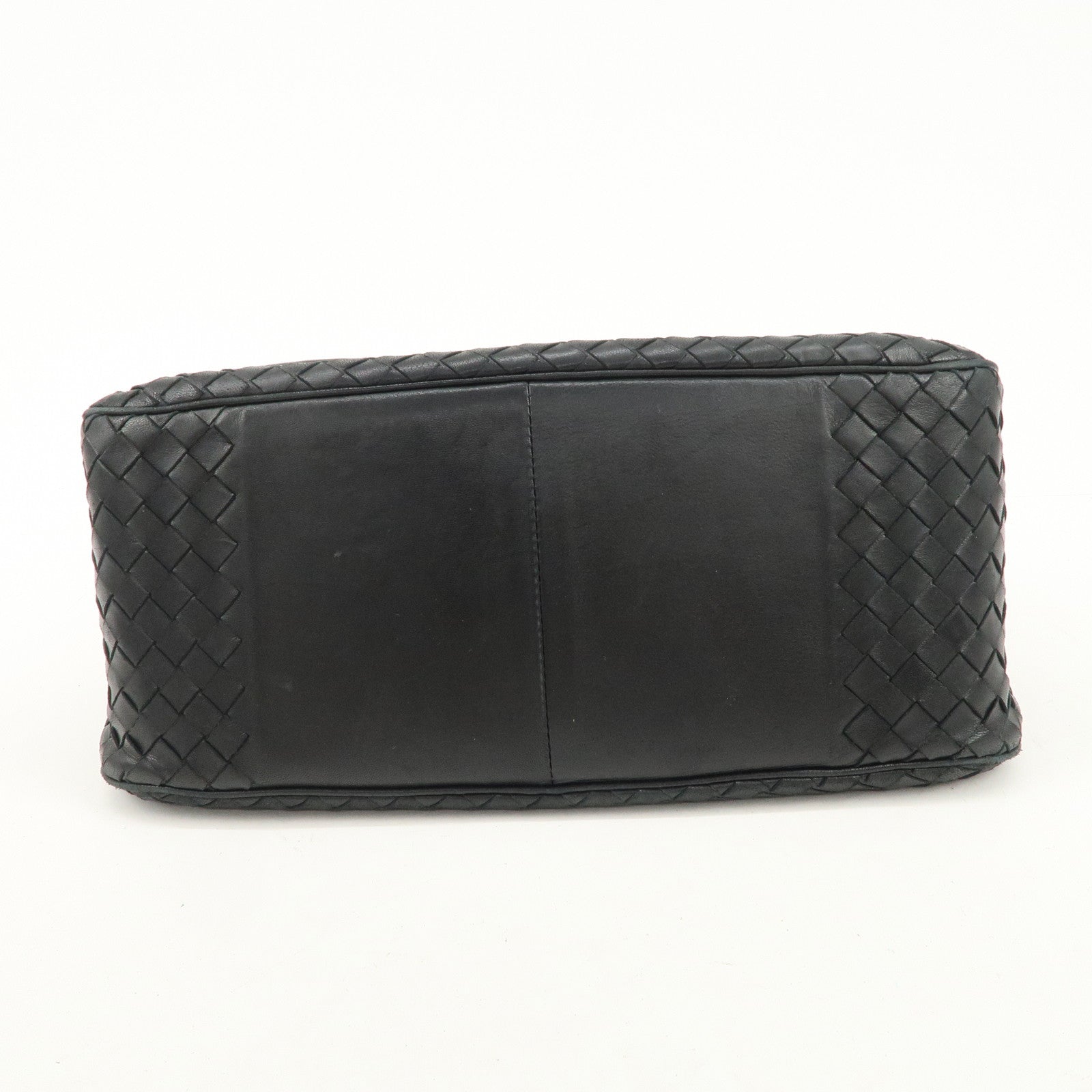 BOTTEGA VENETA Intrecciato Leather Shoulder Bag Black 142468 Used