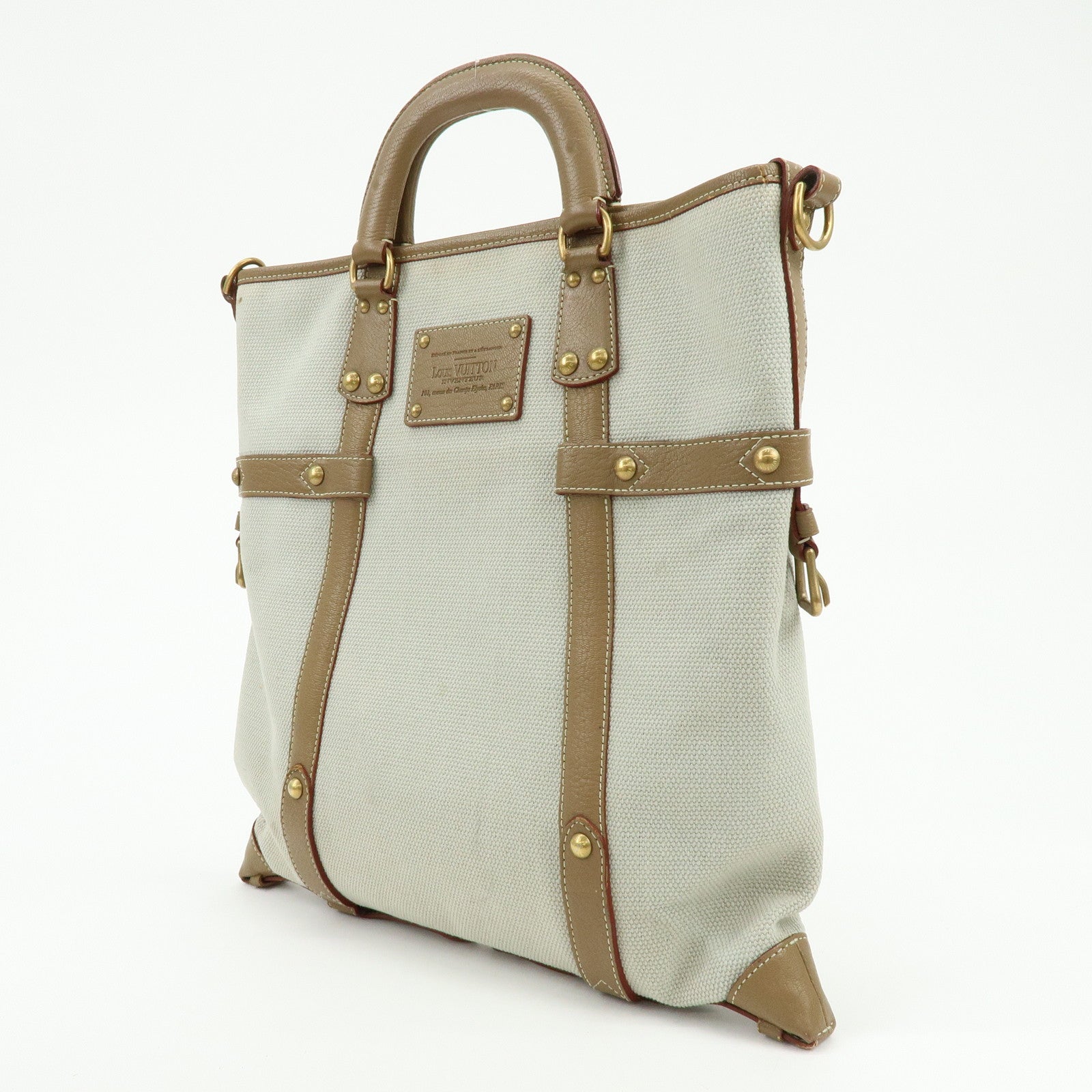 Louis Vuitton Antigua Poaplum GM Canvas Leather Tote Bag M48831