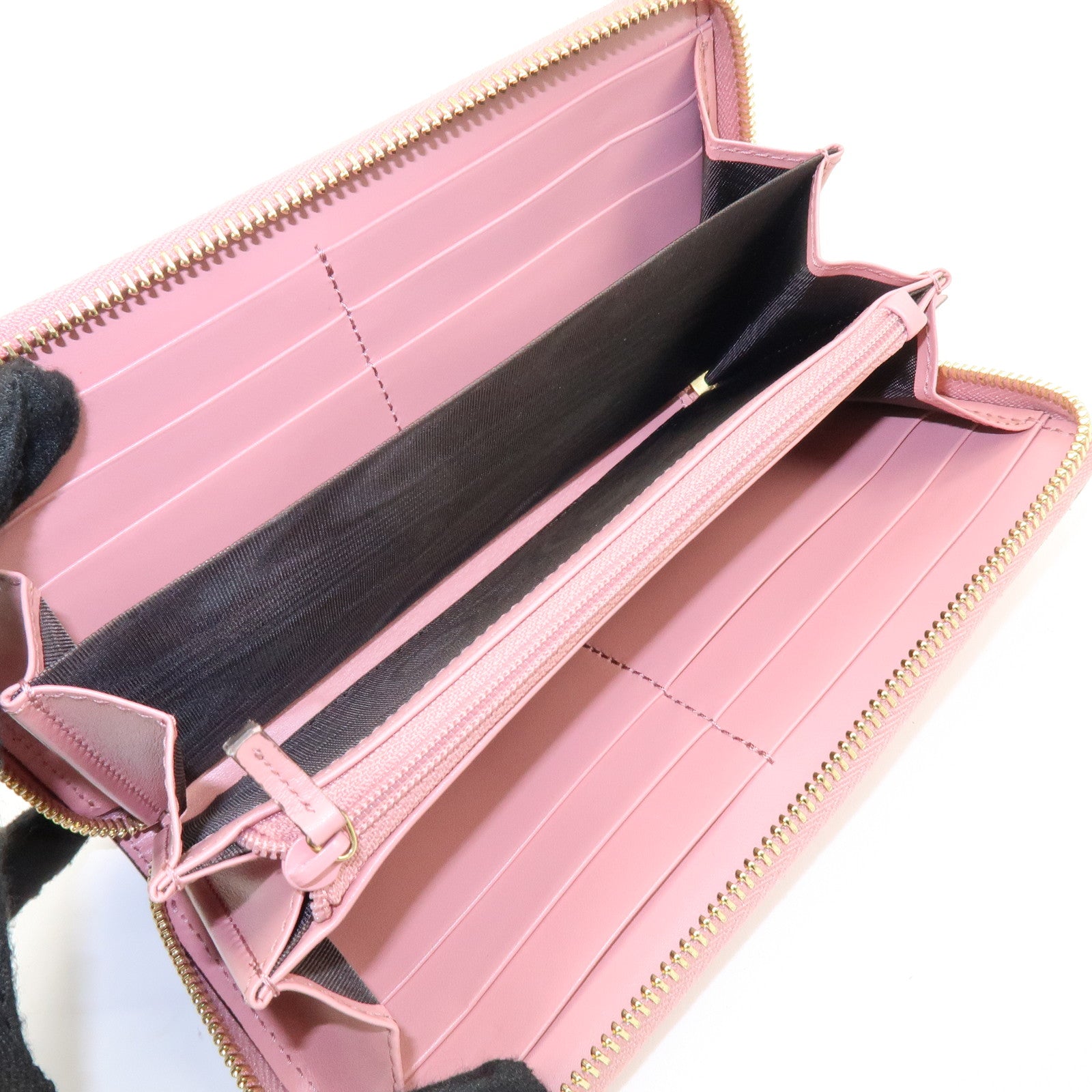 GUCCI Guccissima Leather Icon Zip Around Long Wallet Pink 410102