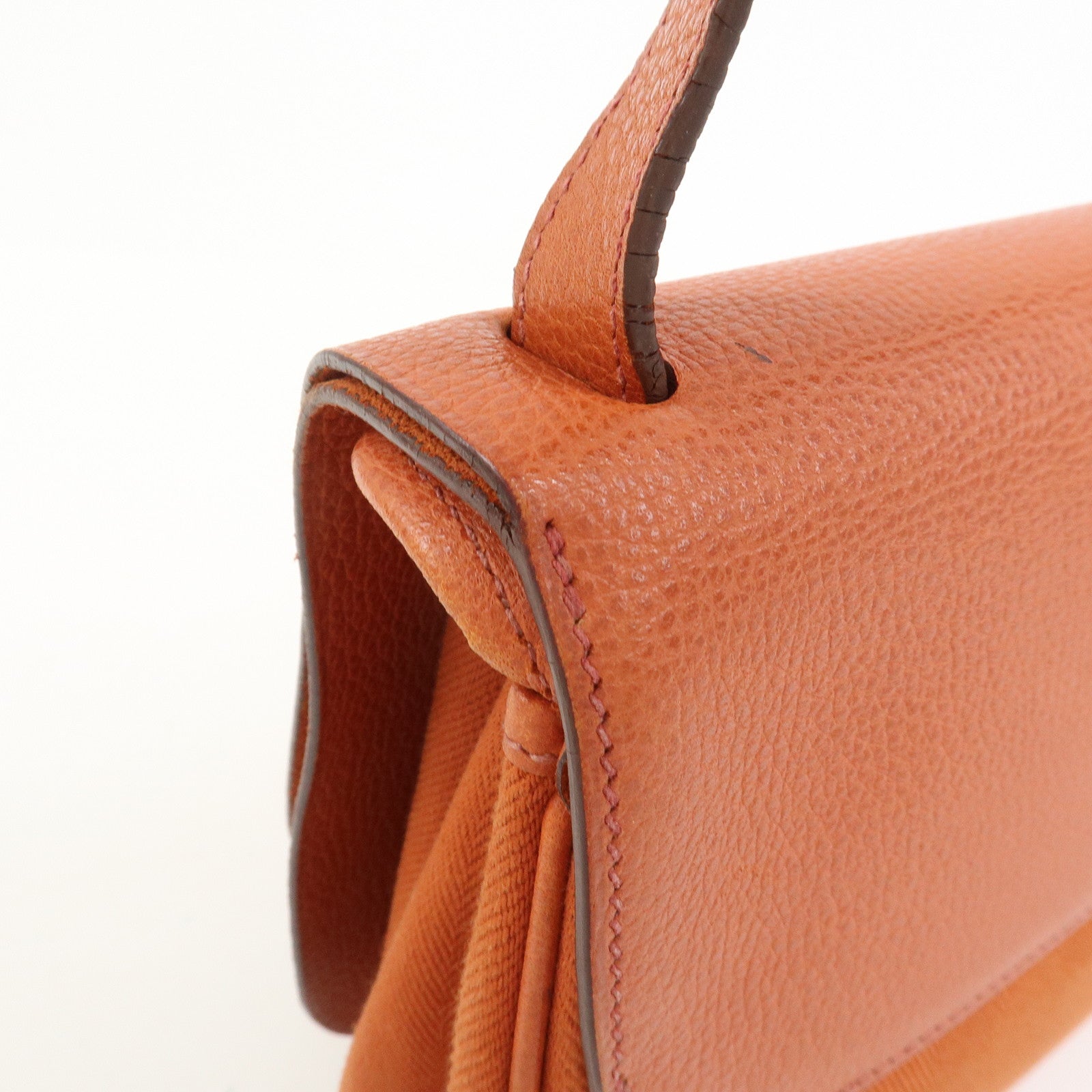 HERMES Sac Colorado MM Toile H Leather □I Stamped Shoulder Bag