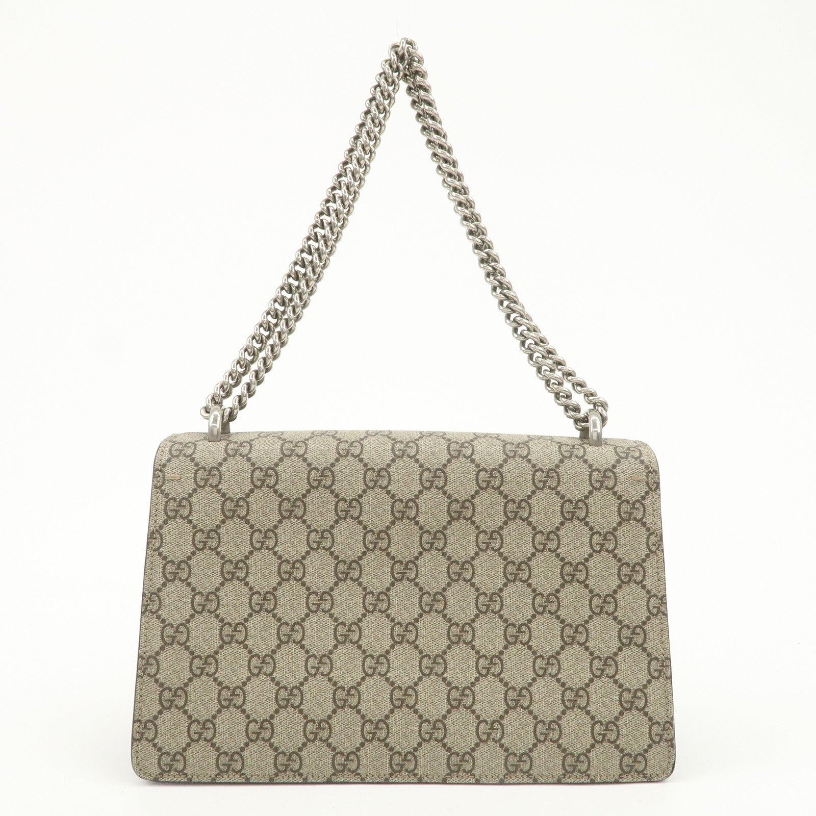 GUCCI Dionysus GG Supreme Suede Chain Shoulder Bag Beige 400249