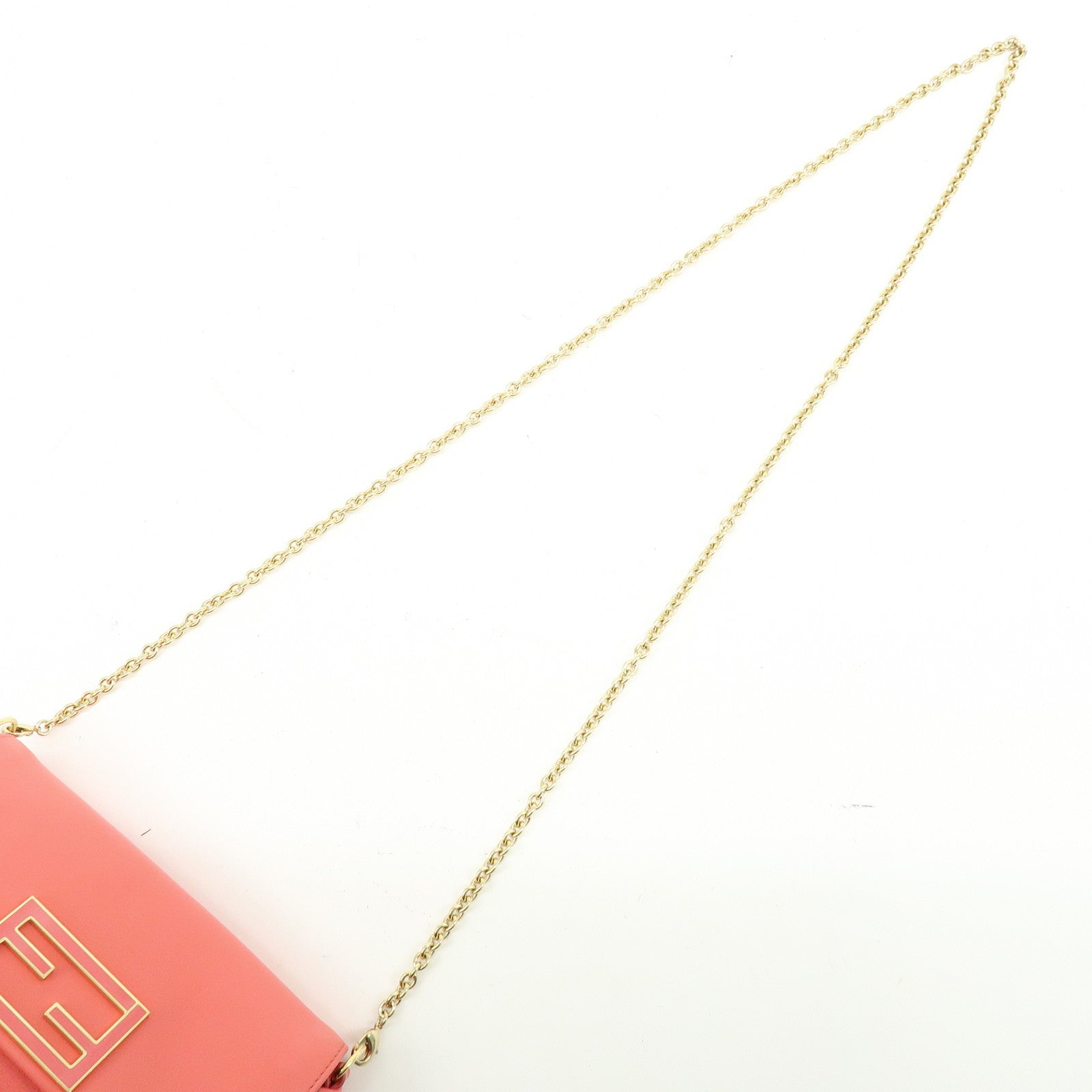 FENDI Leather Chain Shoulder Bag Purse Crossbody Bag Pink 8M0276