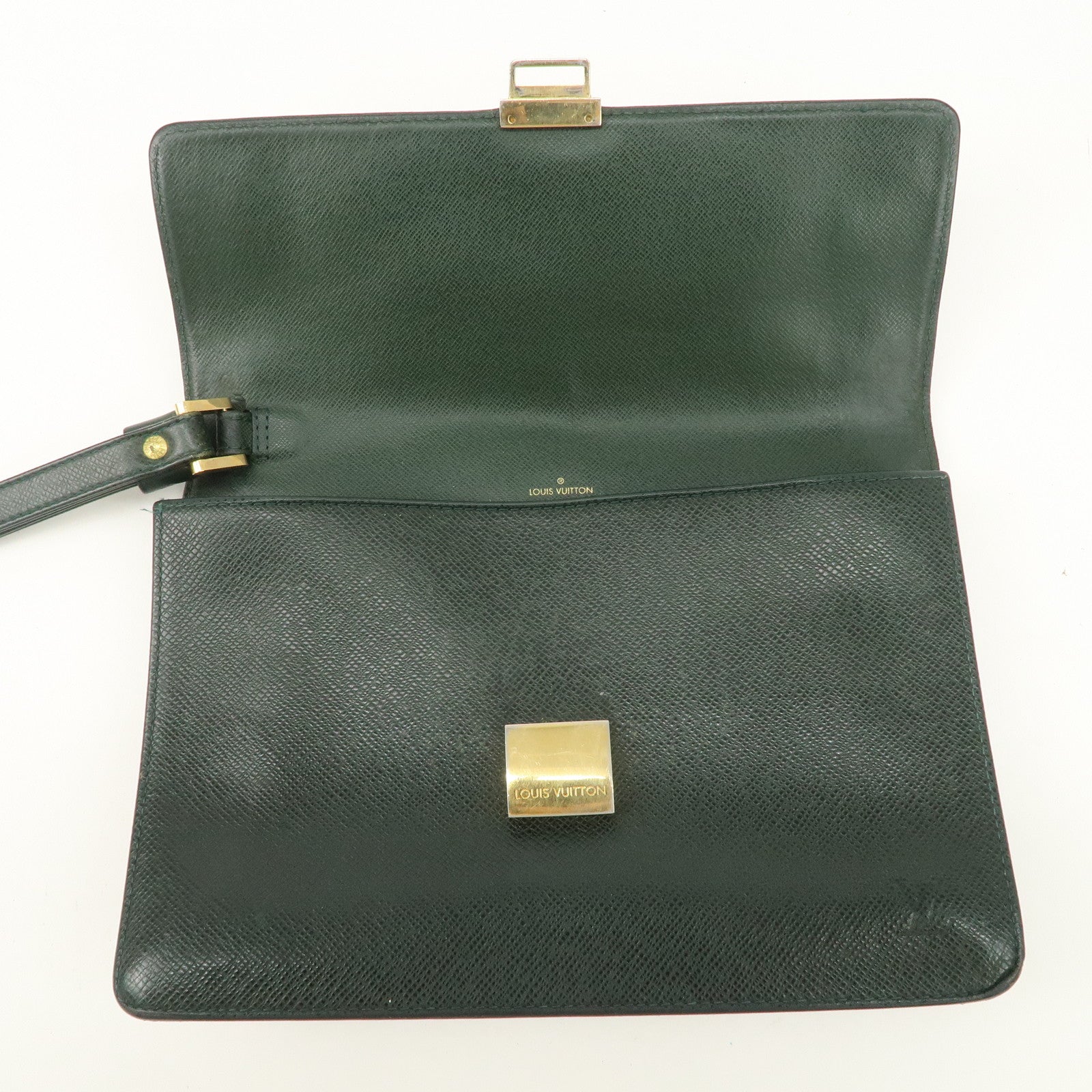 Louis Vuitton Taiga Leather Selenga Clutch Bag Epicea M30784 Used