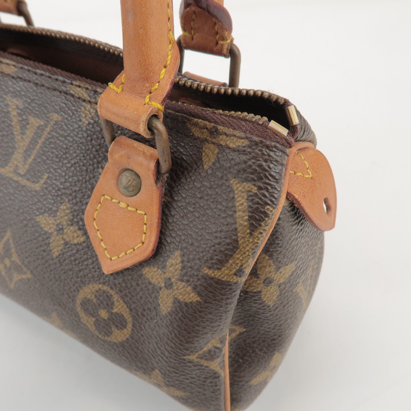 Louis Vuitton Monogram Mini Speedy Hand Bag Brown M41534