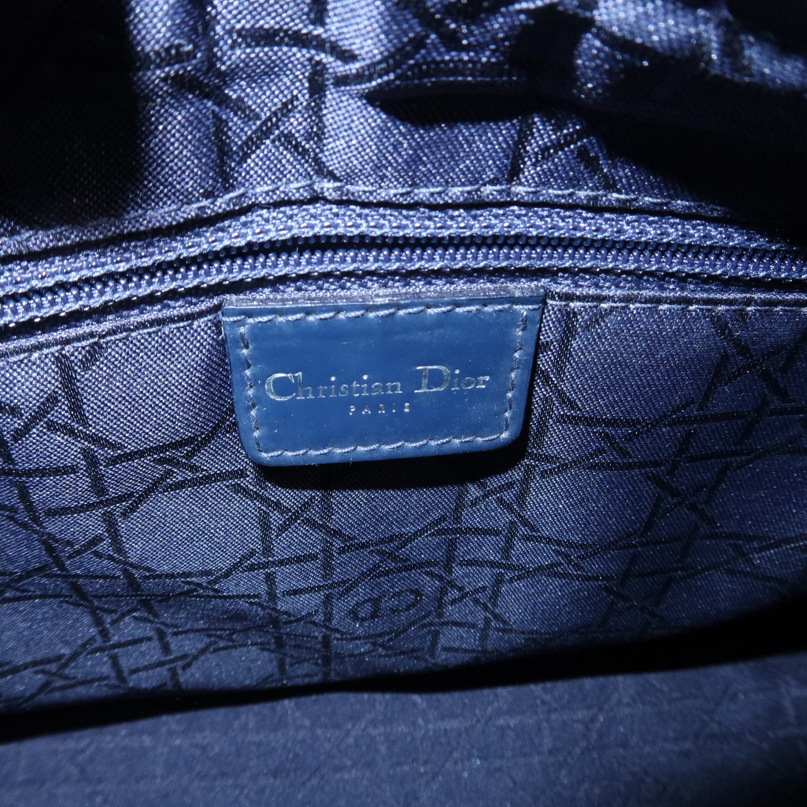 Christian Dior Lady Dior Denim 2way Hand Shoulder Bag Light Blue Used