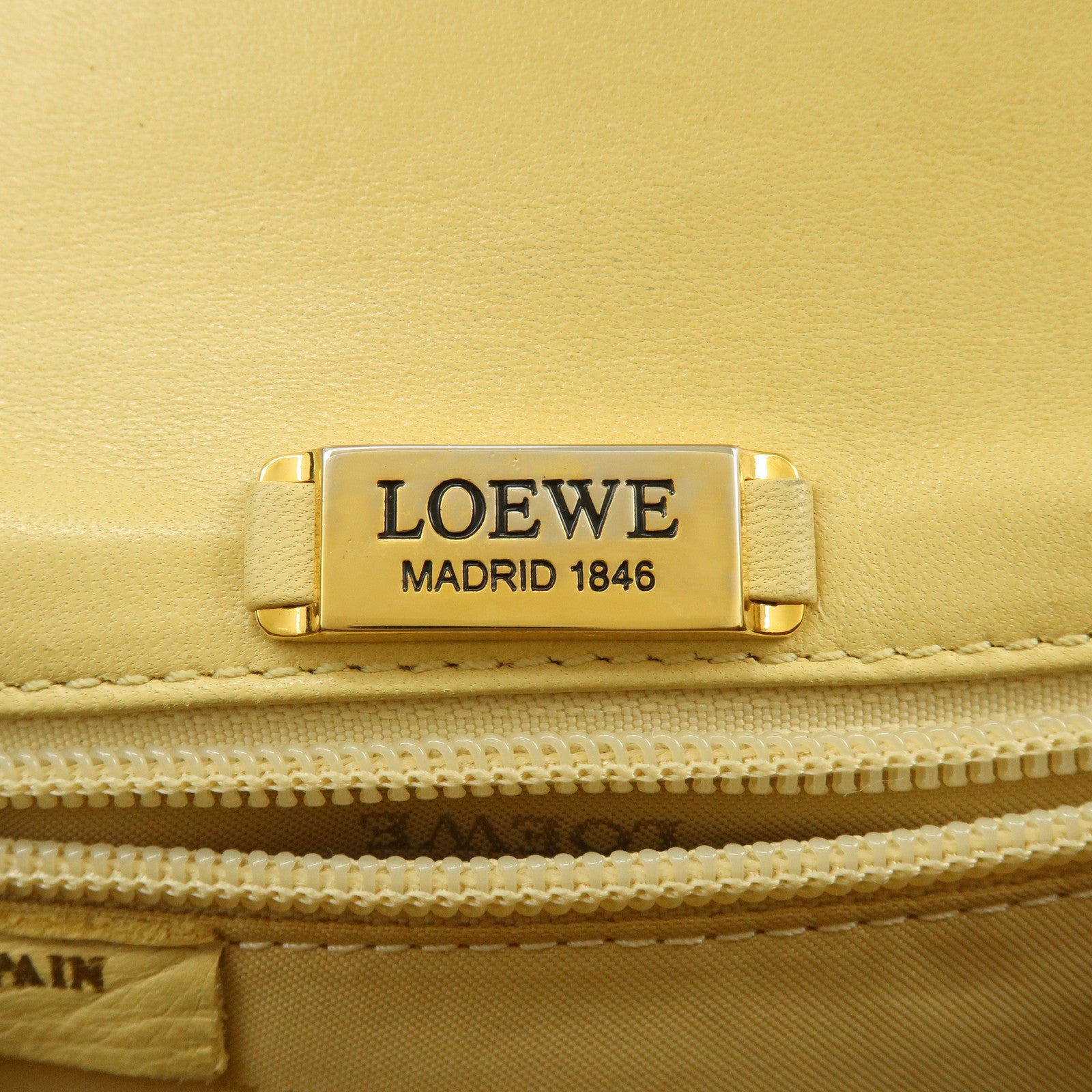 LOEWE Anagram Leather Shoulder Bag Crossbody Bag Beige