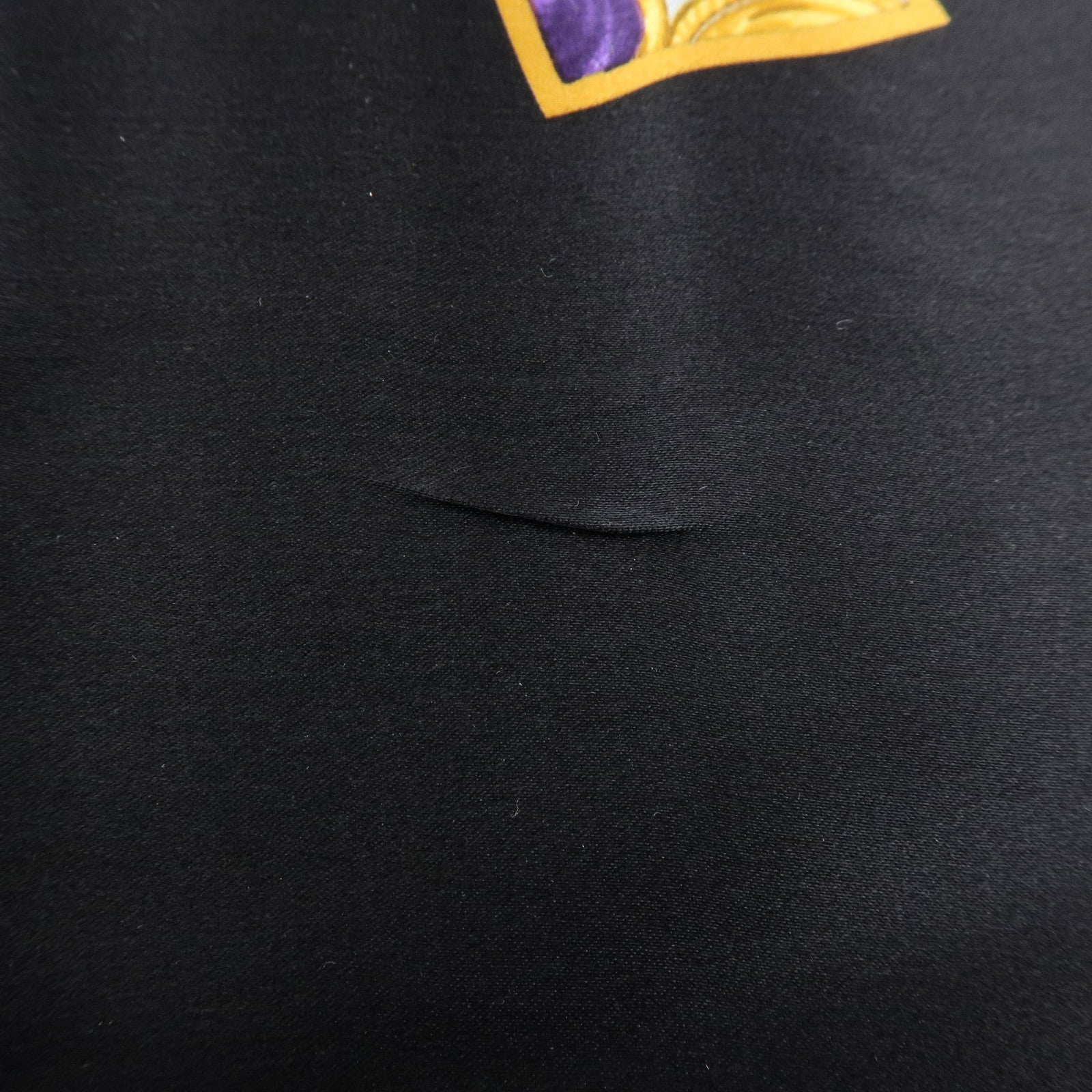 CHANEL COCO Mark Jewelry Silk 100% Scarf Black Yellow Multicolor