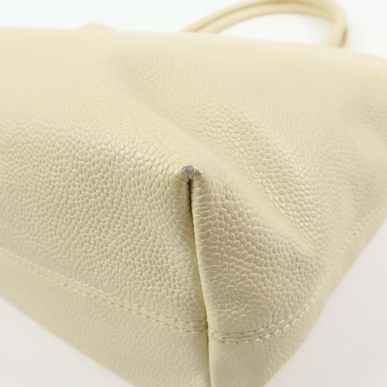 CHANEL COCO Mark Caviarskin Shoulder Bag Tote Bag Ivory