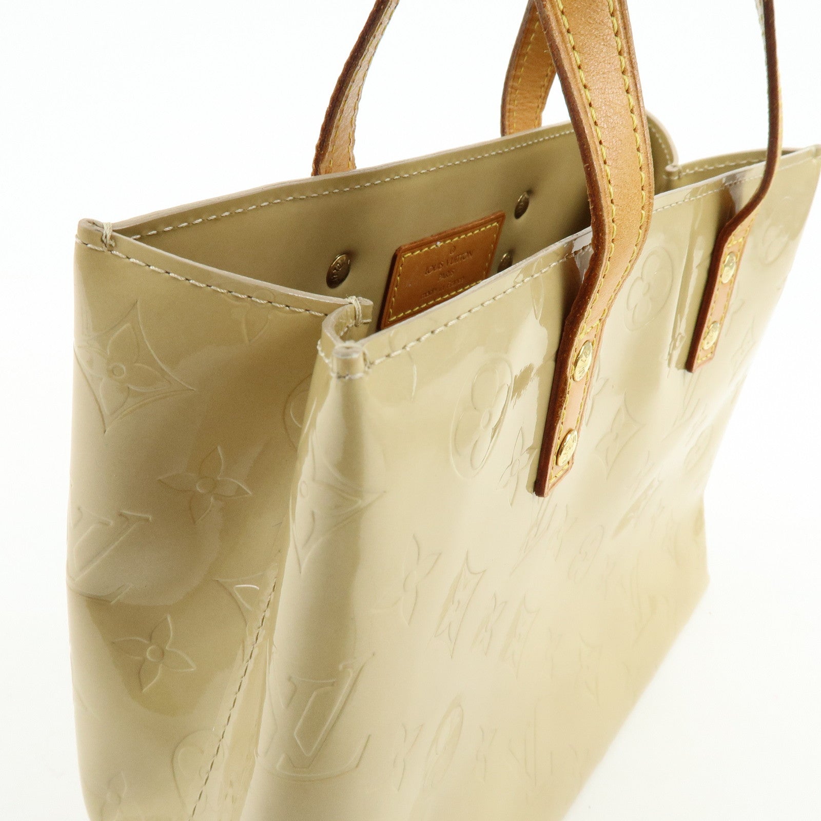 Louis Vuitton Monogram Vernis Reade PM Hand Bag Beige M91144