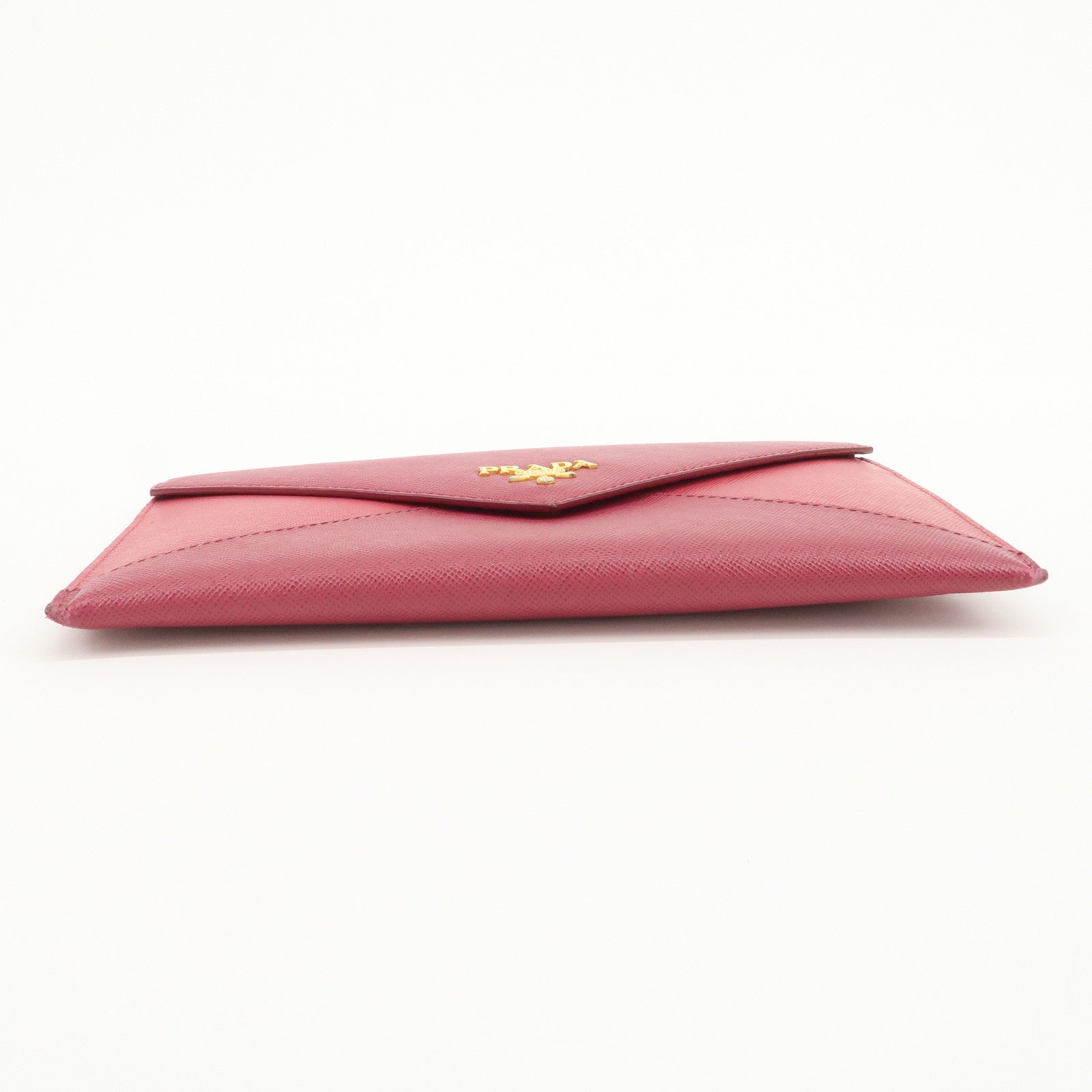 PRADA Saffiano Leather Pouch Document Folder Wallet Pink 1MF003