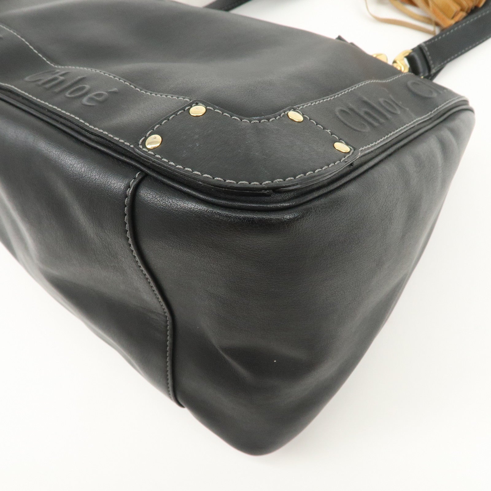 Chloe Eden Leather Shoulder Bag Hand Bag Tote Bag Black