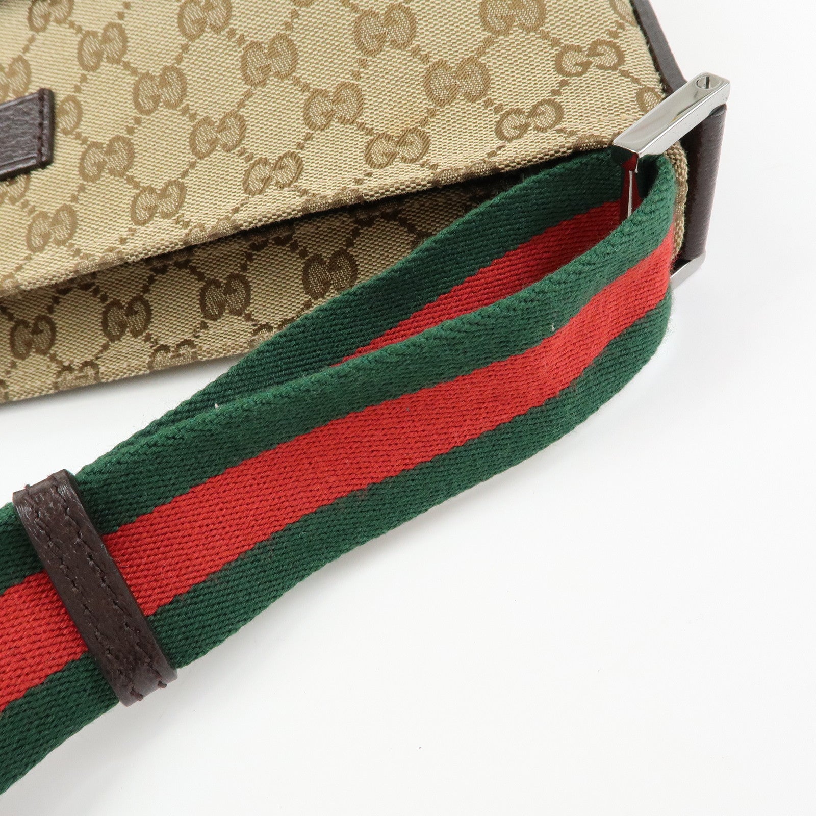 GUCCI Sherry GG Canvas Leather Shoulder Bag Beige Brown 189751