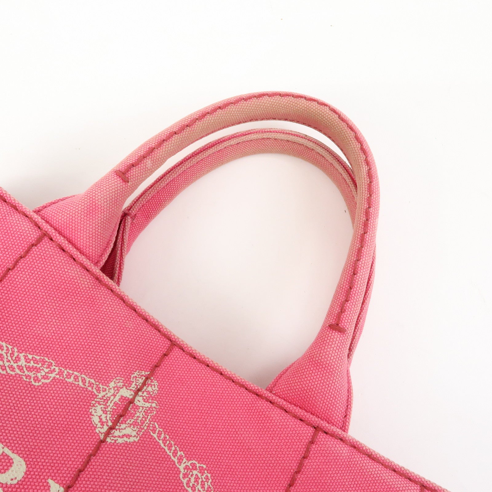 PRADA Canapa Mini Canvas 2Way Bag Hand Bag Pink 1BG439