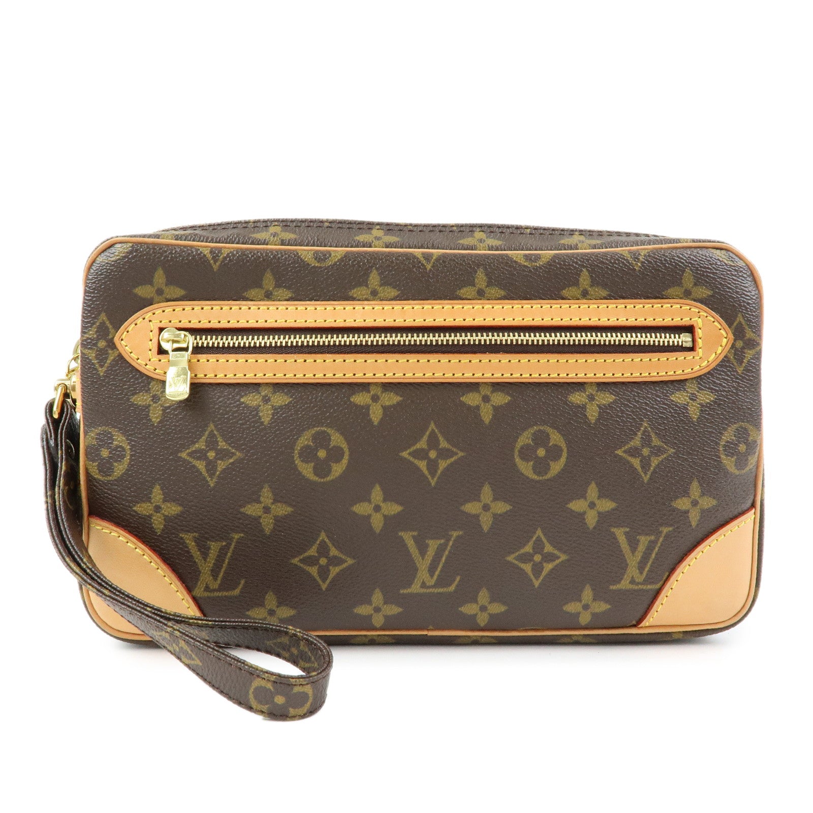 Louis Vuitton Monogram Marly Dragonne GM Clutch Bag Brown M51825