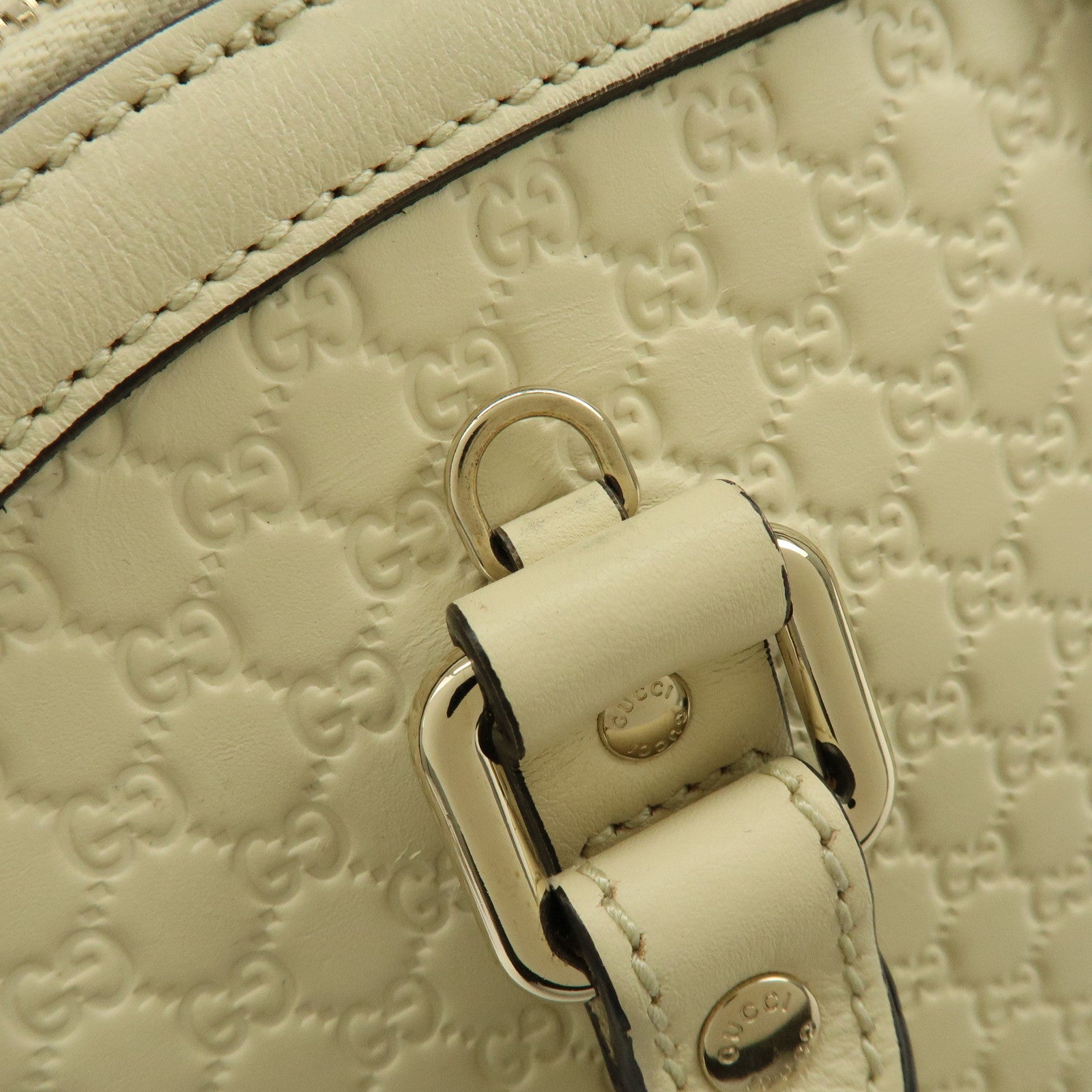 GUCCI Microguccissima Leather 2Way Bag Hand Bag Ivory 449663
