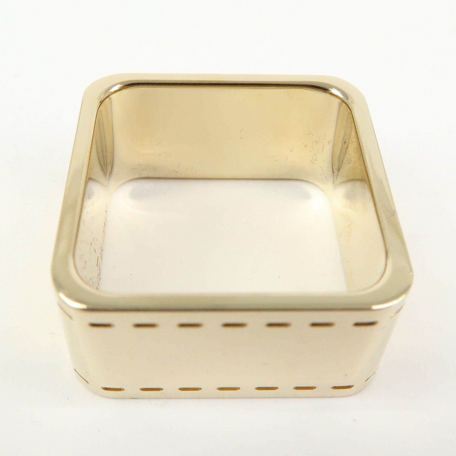 HERMES Bolduc Metal Scarf Ring Gold