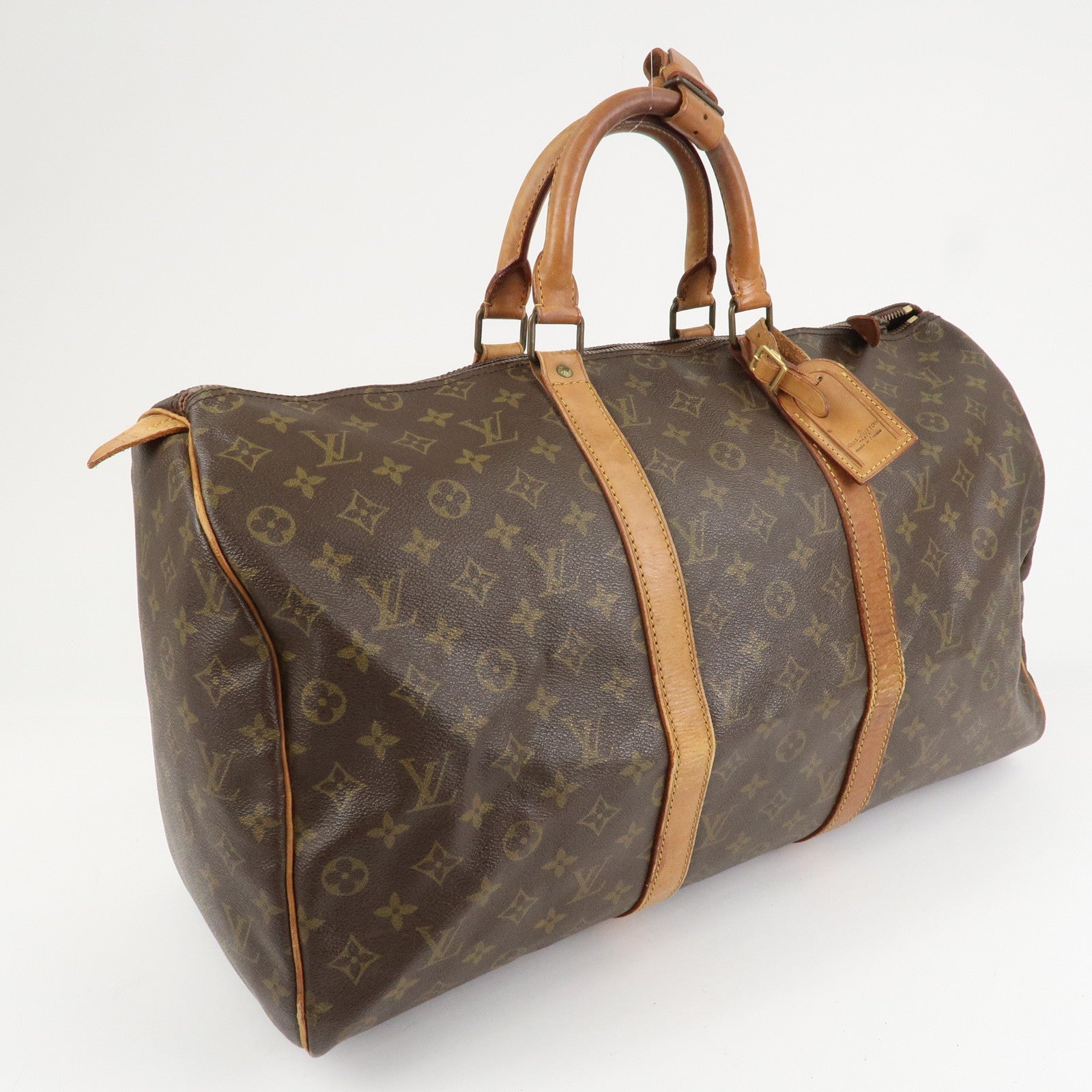 Louis Vuitton Monogram Keep All 50 Bag Boston Bag Brown M41426 Used