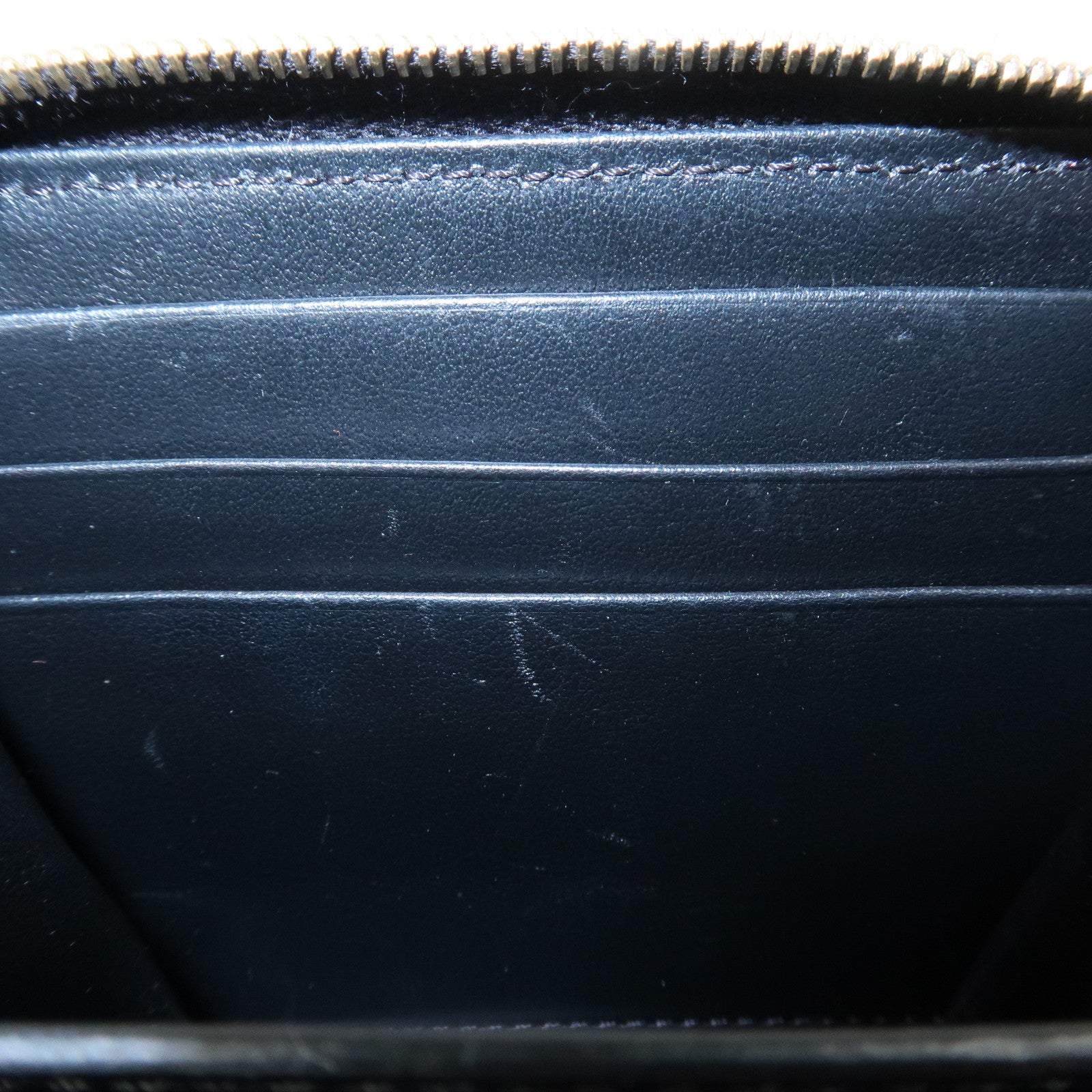 CELINE Leather Round Zippy Compact Wallet Brown Used