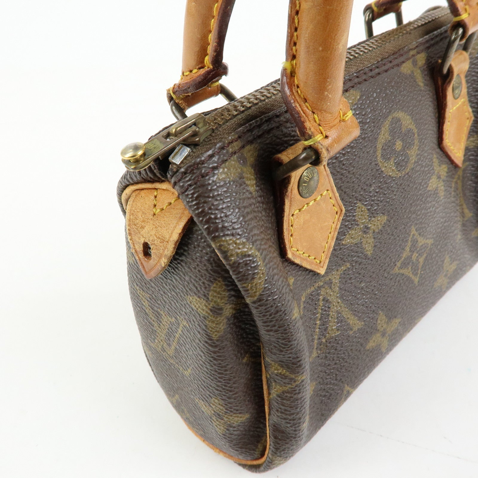 Louis Vuitton Monogram Mini Speedy Hand Bag Brown M41534