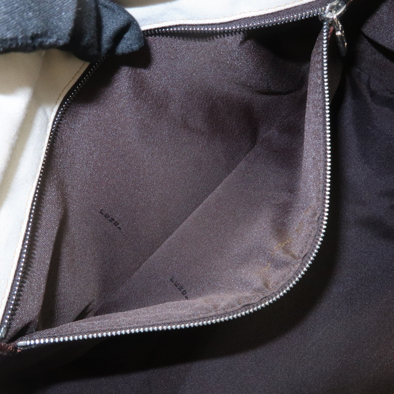 FENDI Canvas Shoulder Bag Hand Bag Ivory Silver Hardware