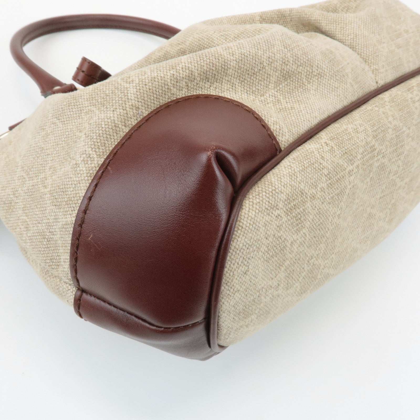 GUCCI Sukey GG Canvas Leather 2Way Bag Hand Bag Beige Brown 247902 Used