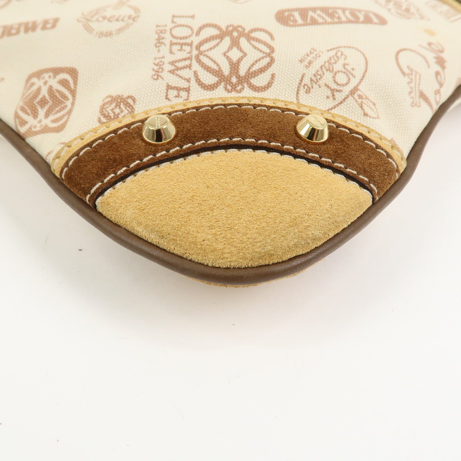 LOEWE Anagram Canvas Suede Leather Shoulder Bag 160th Anniversary