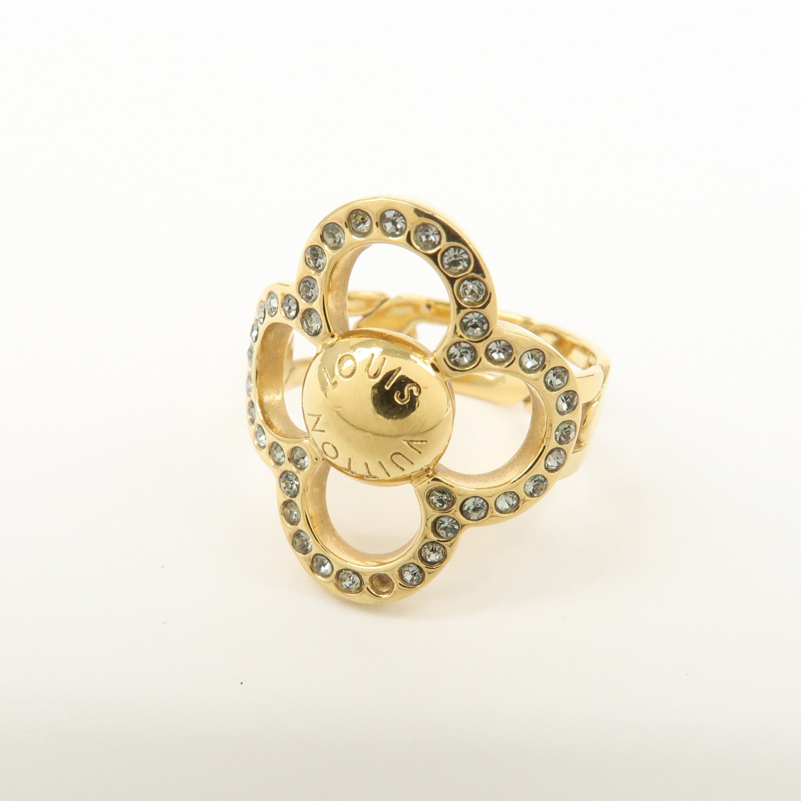 Louis Vuitton Metal Rhinestone Bague Flower Power Metal Ring M66088