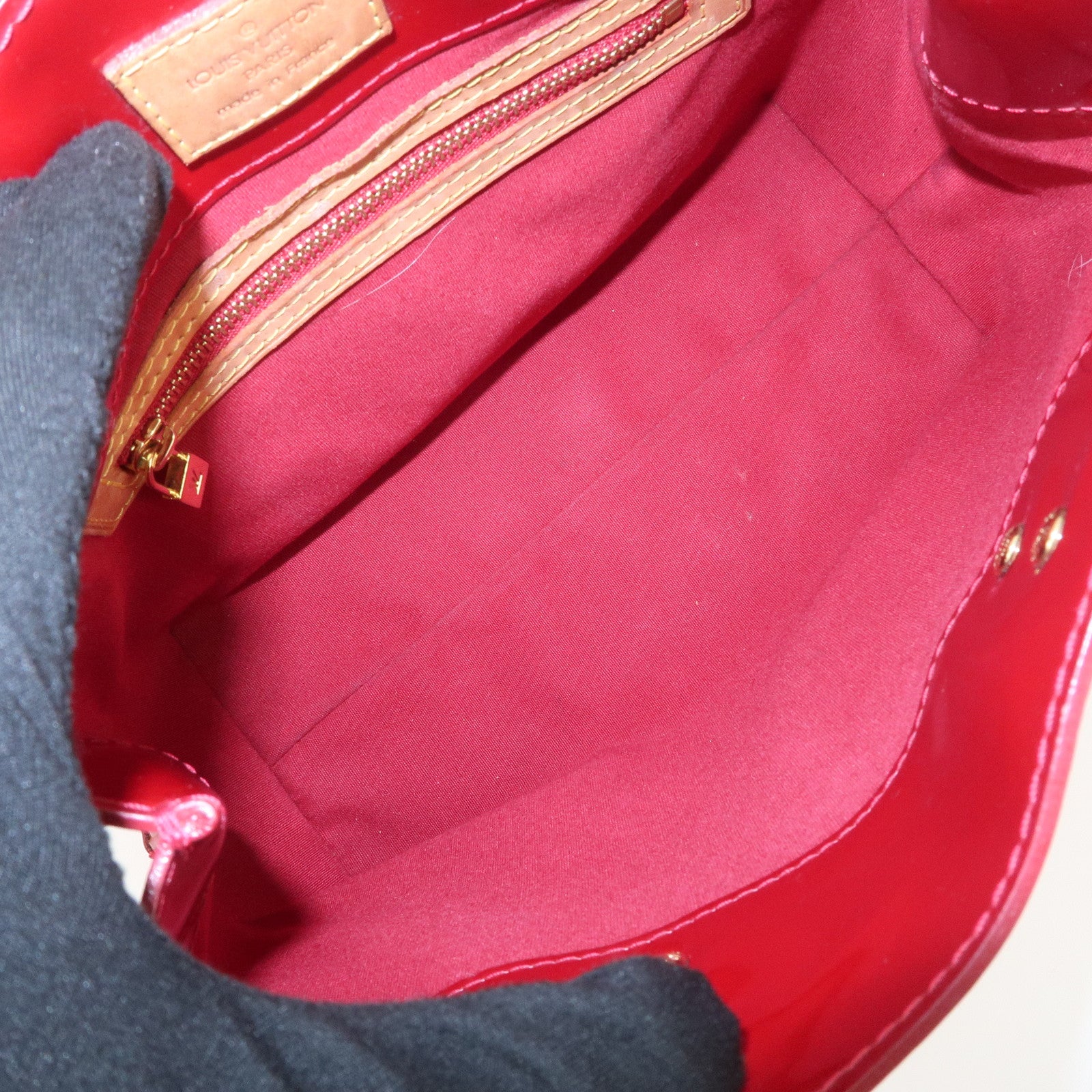 Louis Vuitton Monogram Vernis Lead PM Hand Bag Red M91990