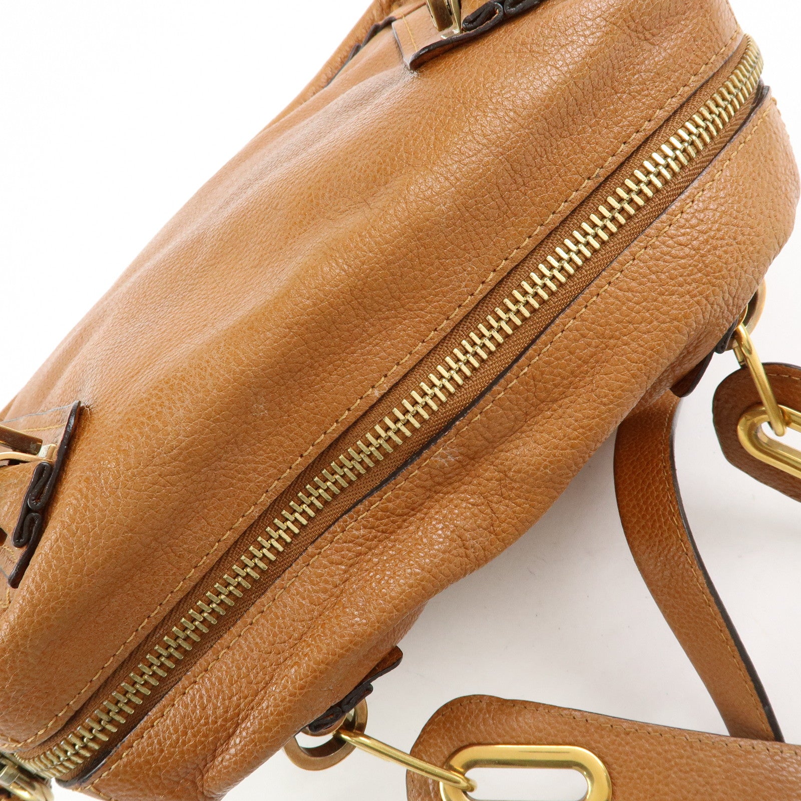 Chloe Paraty Leather 2Way Bag Shoulder Bag Hand Bag Brown