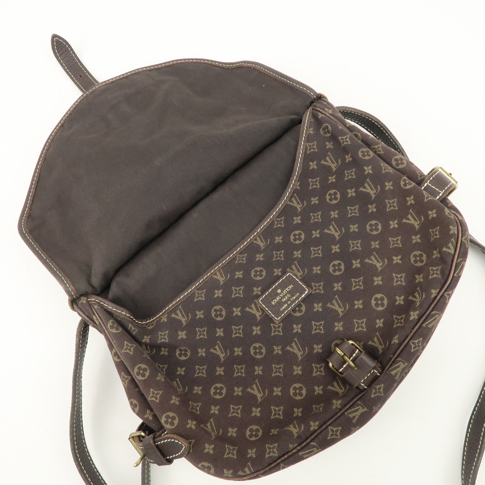 Louis Vuitton Monogram Mini Lin Saumur 30 Shoulder Bag Brown M95227