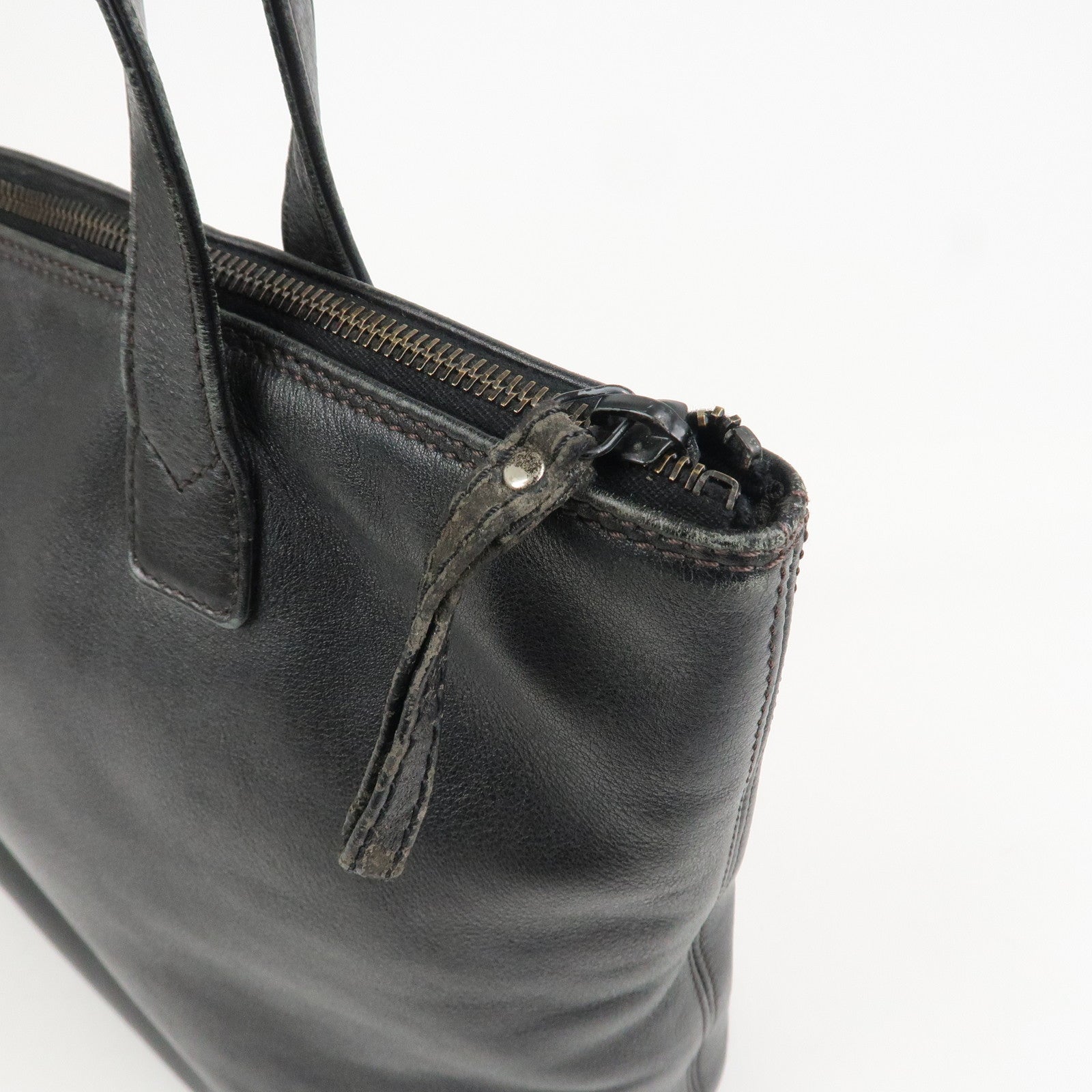 CHANEL COCO Mark Leather Tote Bag Shoulder Bag Black