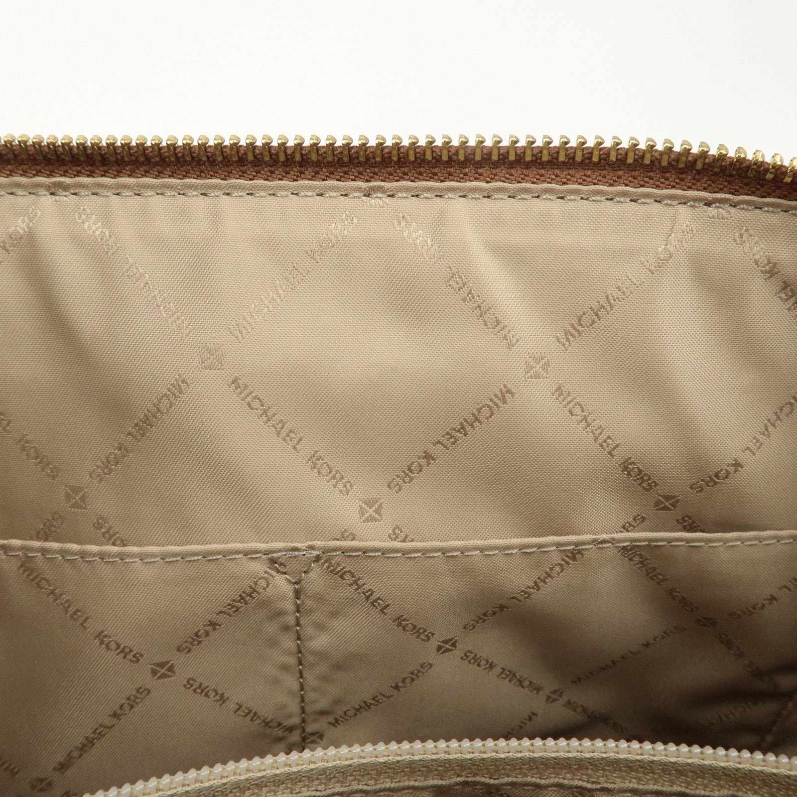 MICHAEL KORS Leather Tote Bag Shoulder Bag Brown Gold