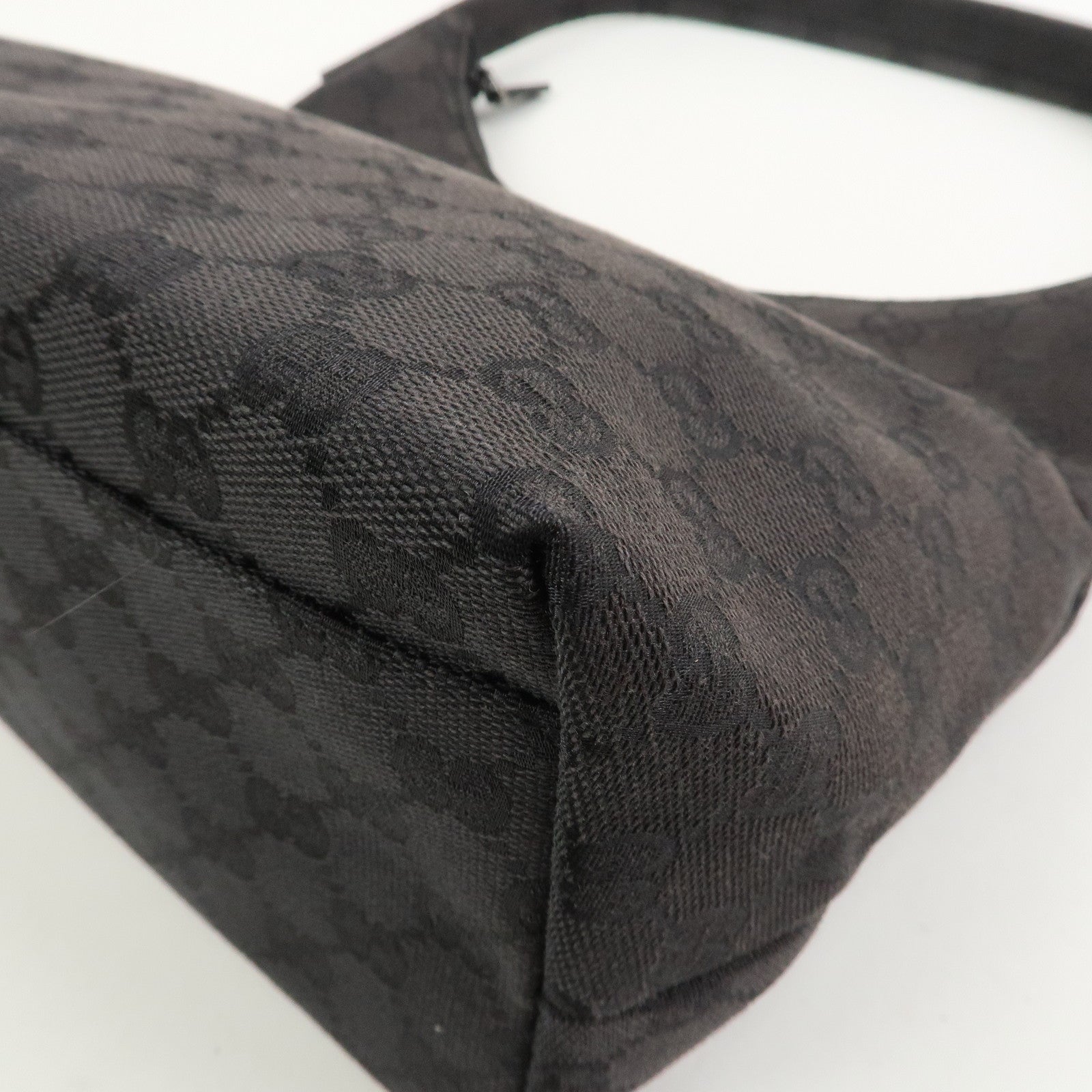 GUCCI GG Canvas Leather Shoulder Bag Hand Bag Brown 001・3386