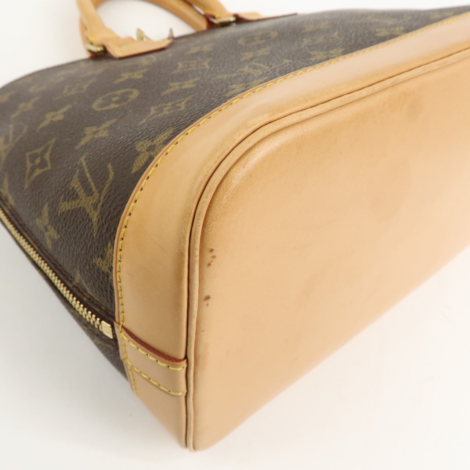 Louis Vuitton Monogram Canvas Alma Hand Bag Brown M51130 Used
