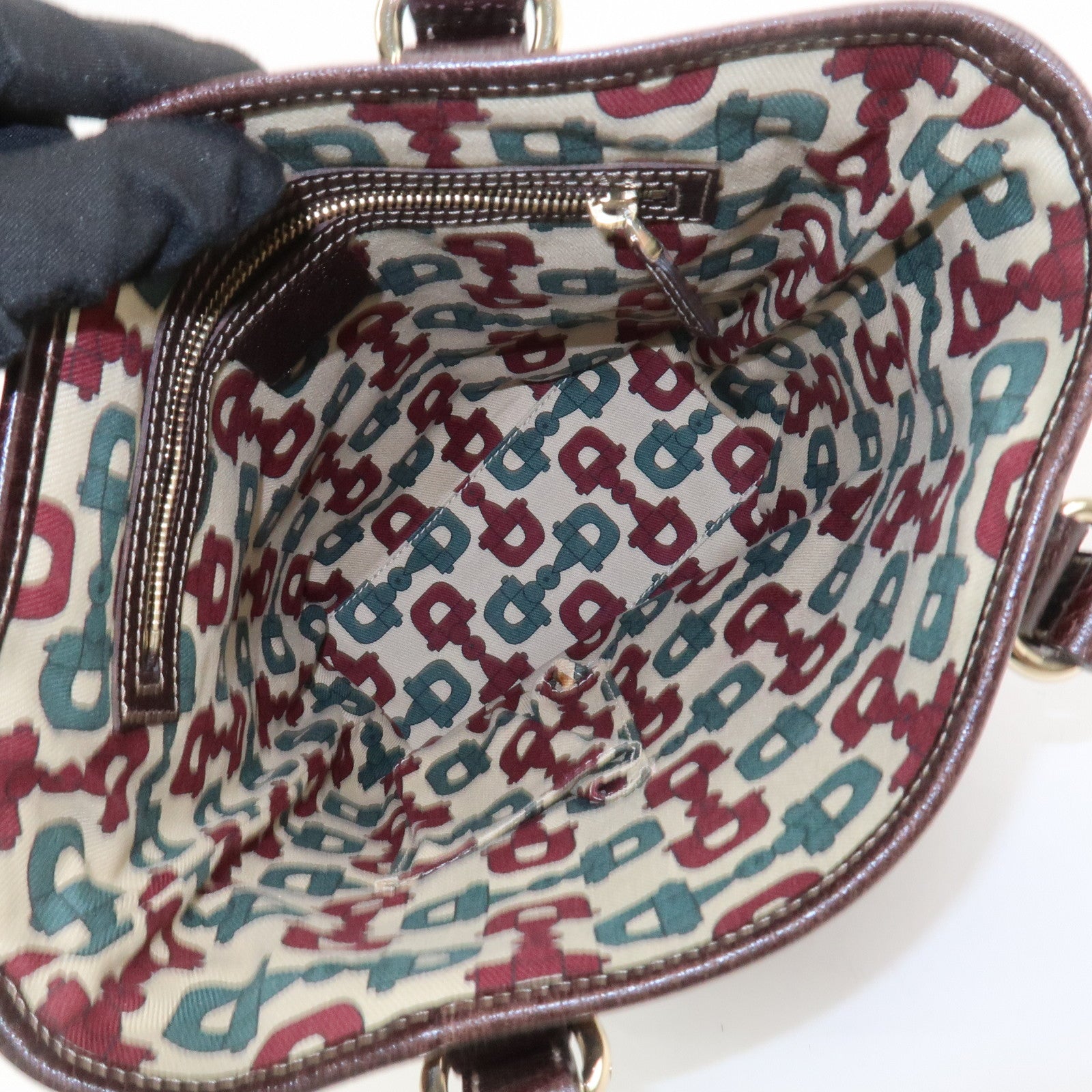 GUCCI GG Monogram Suede Leather Tote Bag Brown 153361