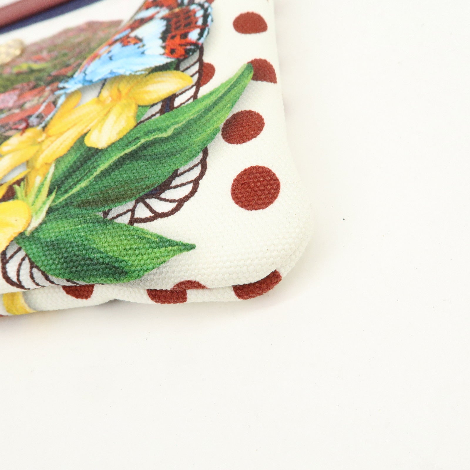 DOLCE&GABBANA Clutch Bag Flower Betterfly City Scape Bordeaux