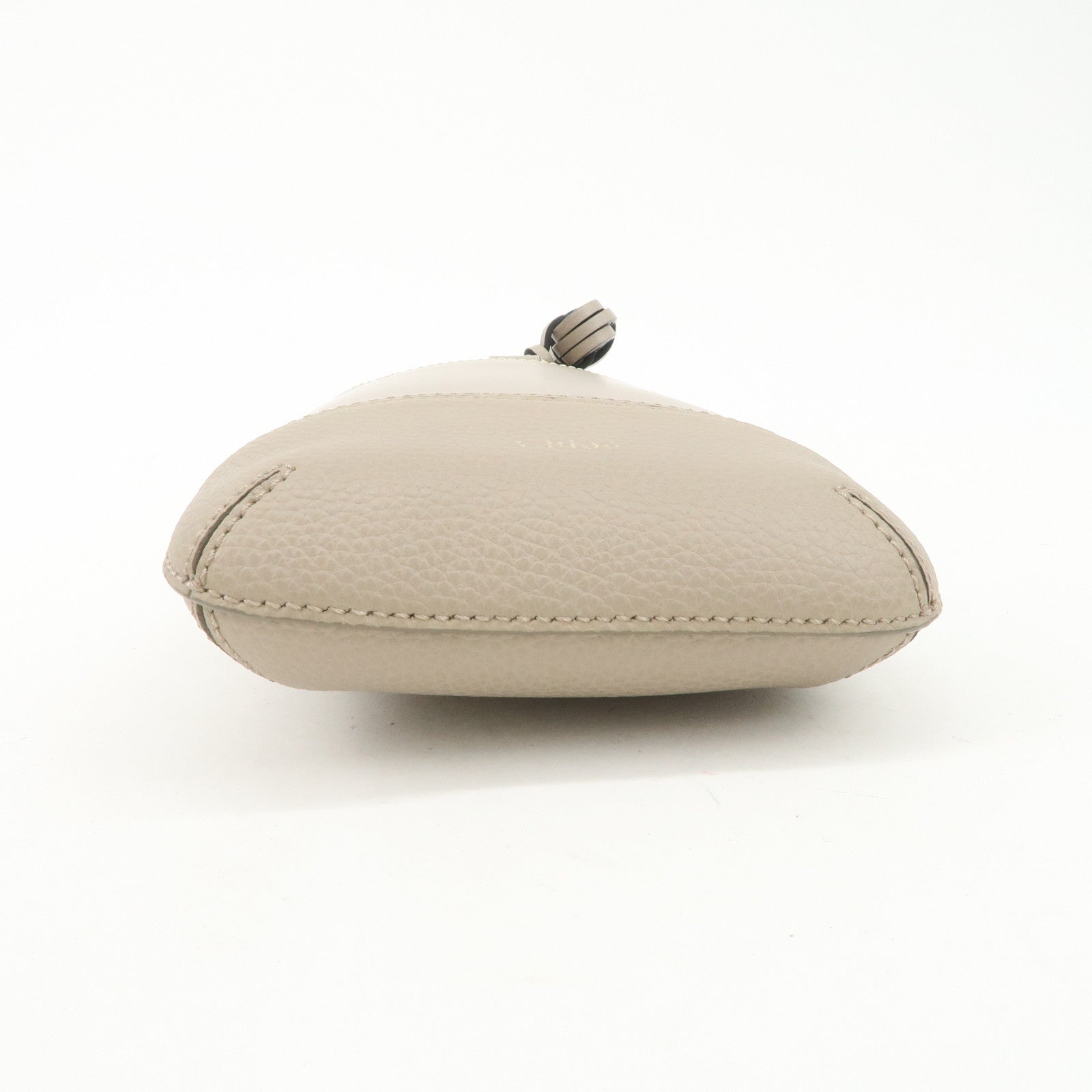 Chloe Leather Small Phone Pouch Hand Bag Shoulder Bag Greige