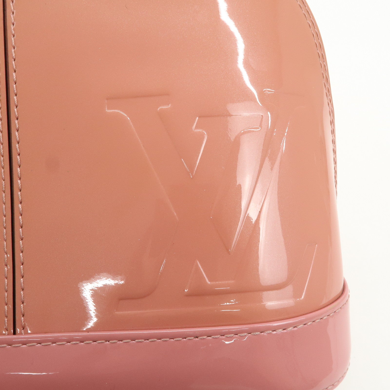 Louis Vuitton Vernis Miroir Alma BB 2Way Hand Bag Rose Splash M54704 Used