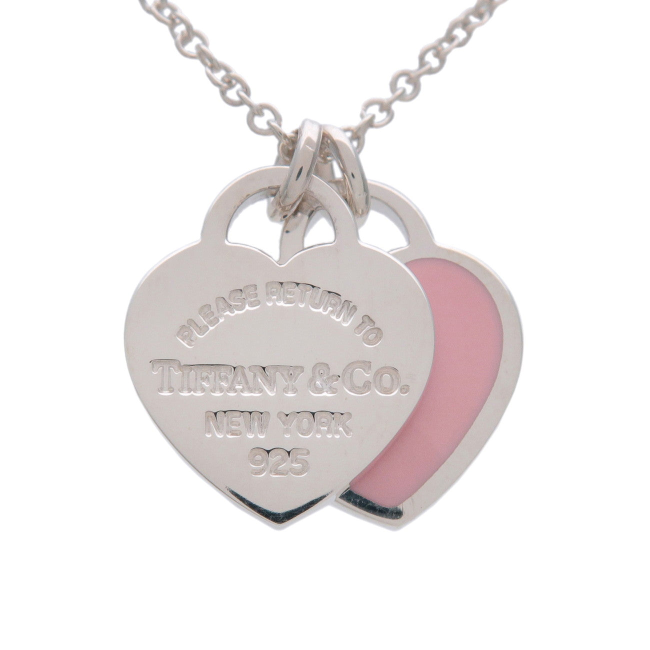 Tiffany & Co Return to Tiffany Mini Double Heart Tag Necklace SV925