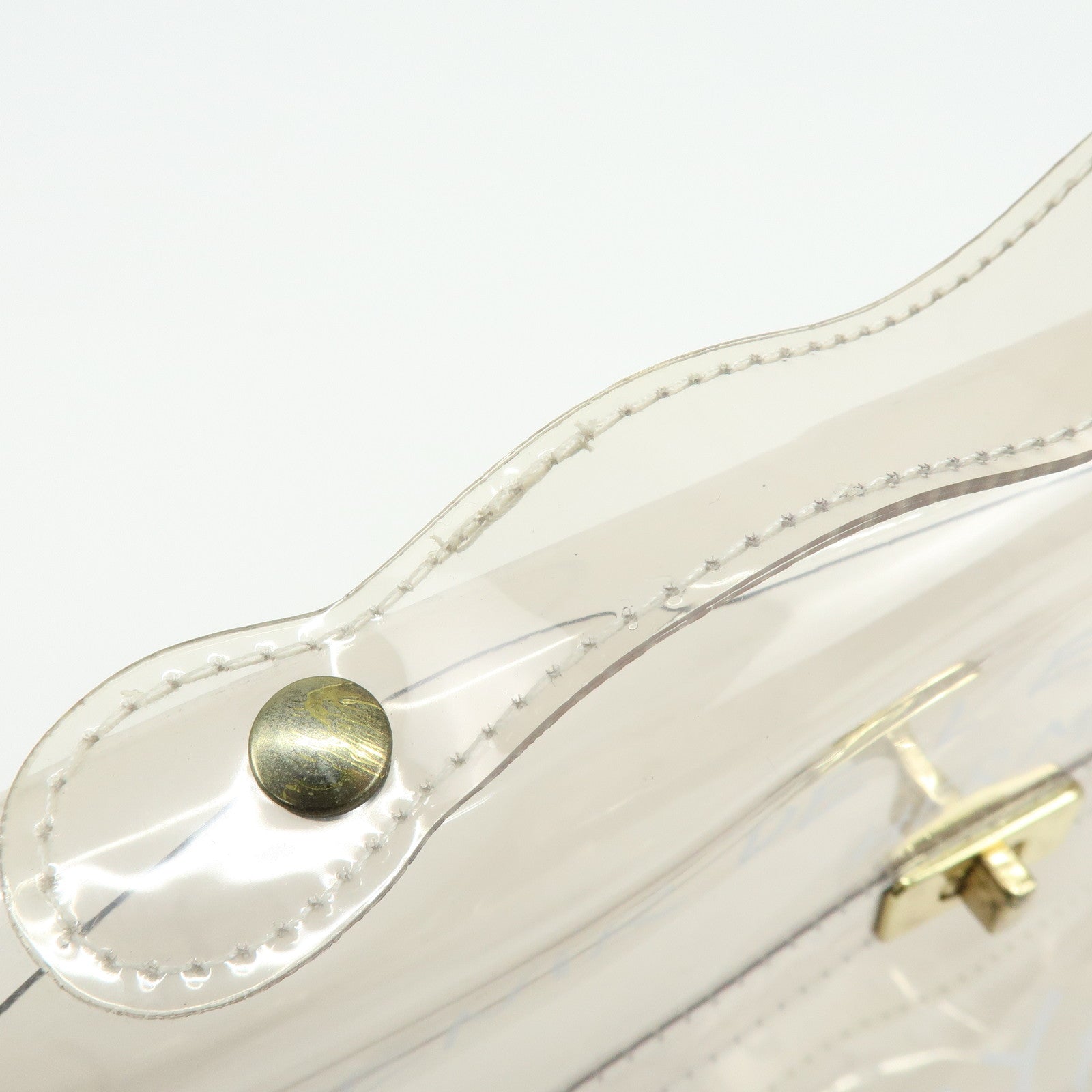 HERMES Kelly Vinyl Hand Bag Clear Transparent