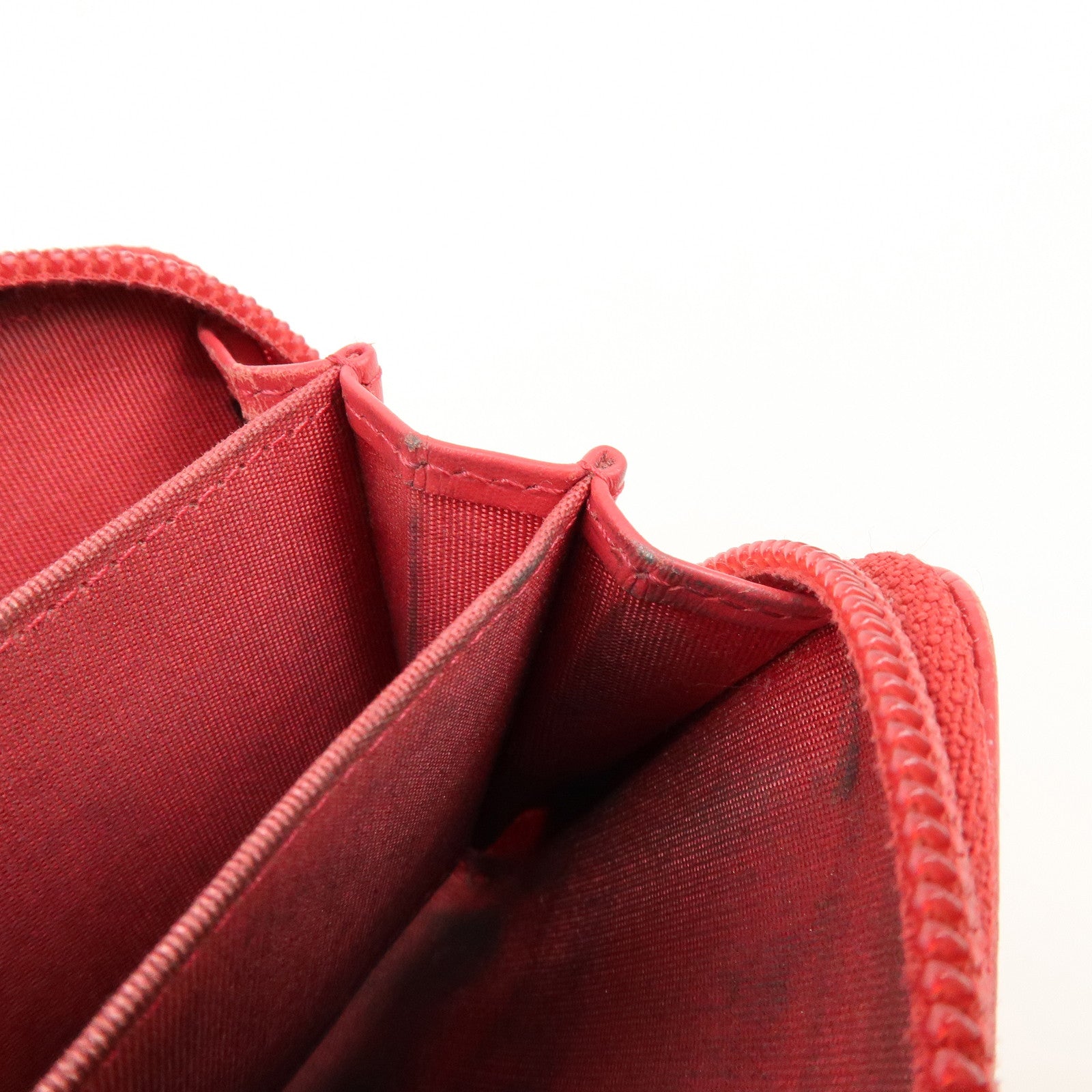 CHANEL COCO Mark Caviarskin Card Case Coin Case Red A68890