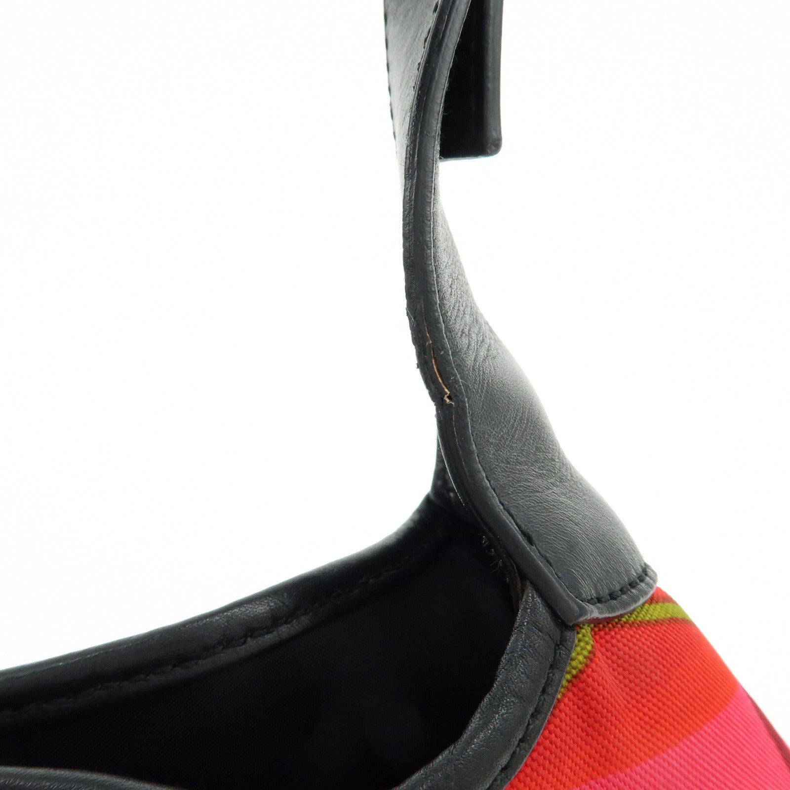 GUCCI Jackie Nylon Leather Shoulder Hand Bag Pink Black 001.9735