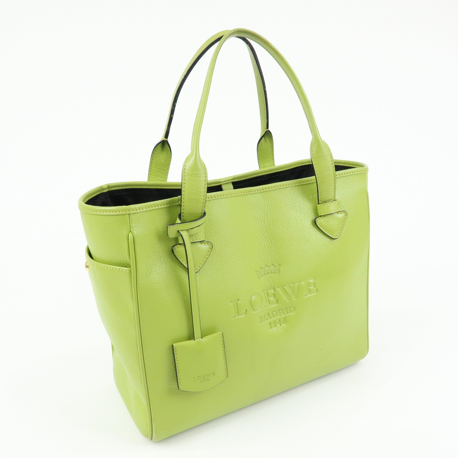 LOEWE Heritage Leather Tote Bag Hand Bag Light Green