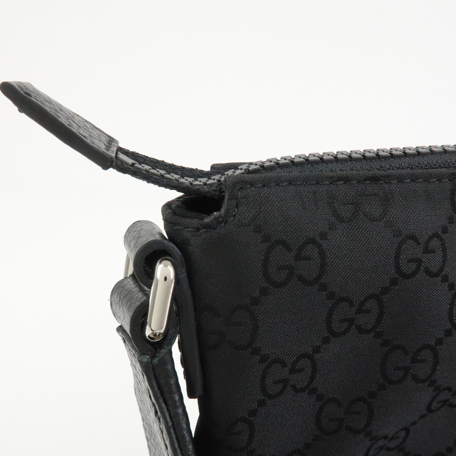 GUCCI Sherry GG Nylon Leather Shoulder Bag Crossbody Bag 449183