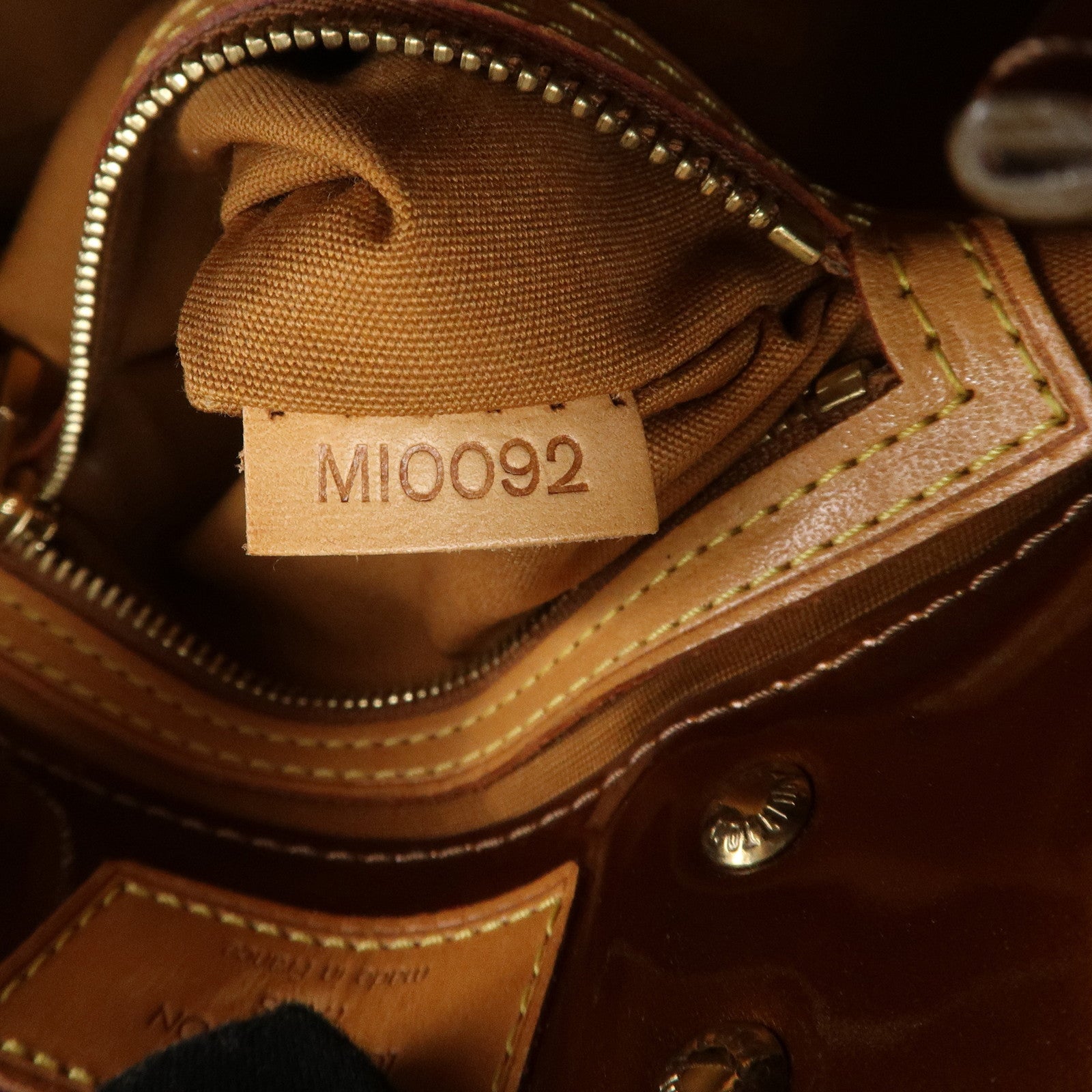 Louis Vuitton Monogram Vernis Lead PM Hand Bag Bronze M91146