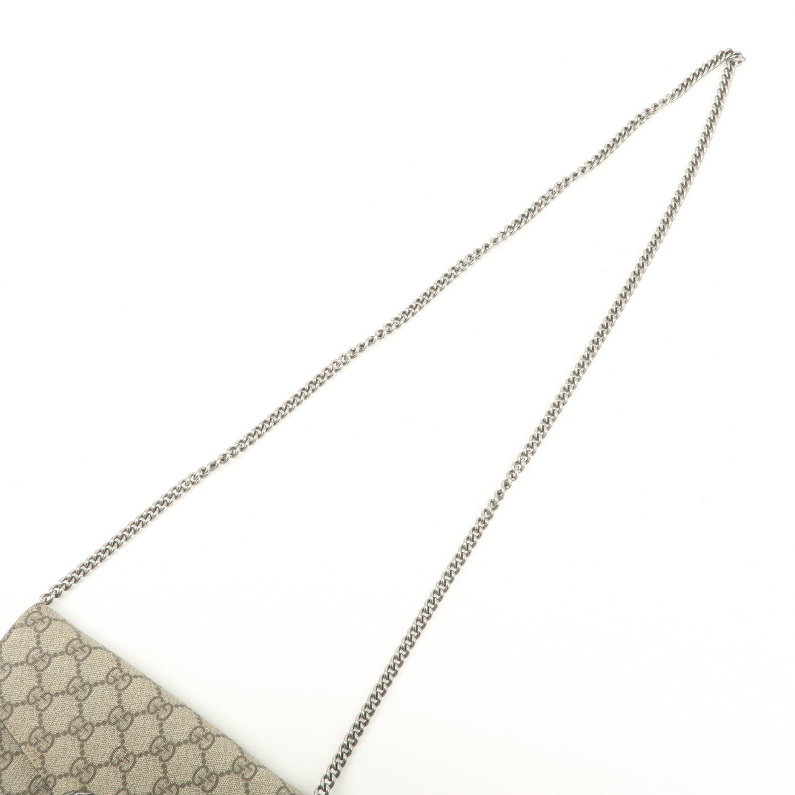 GUCCI Dionysus GG Supreme Chain Shoulder Bag Beige Used