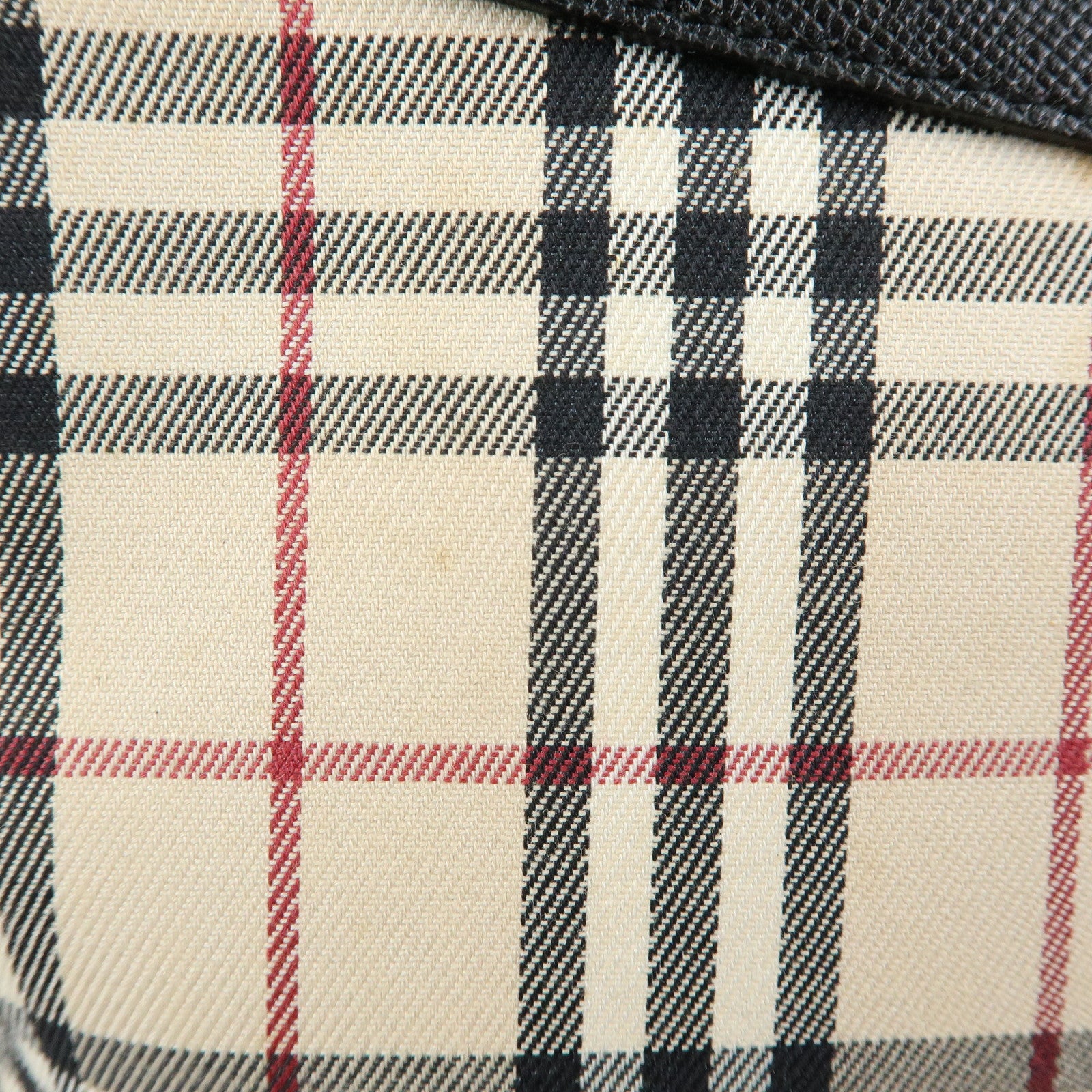 BURBERRY Nova Plaid Canvas Leather Shoulder Bag Beige Black